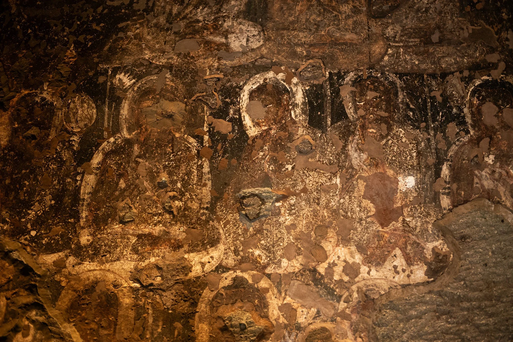 Buddhist paintings. The Ajanta Caves, India.