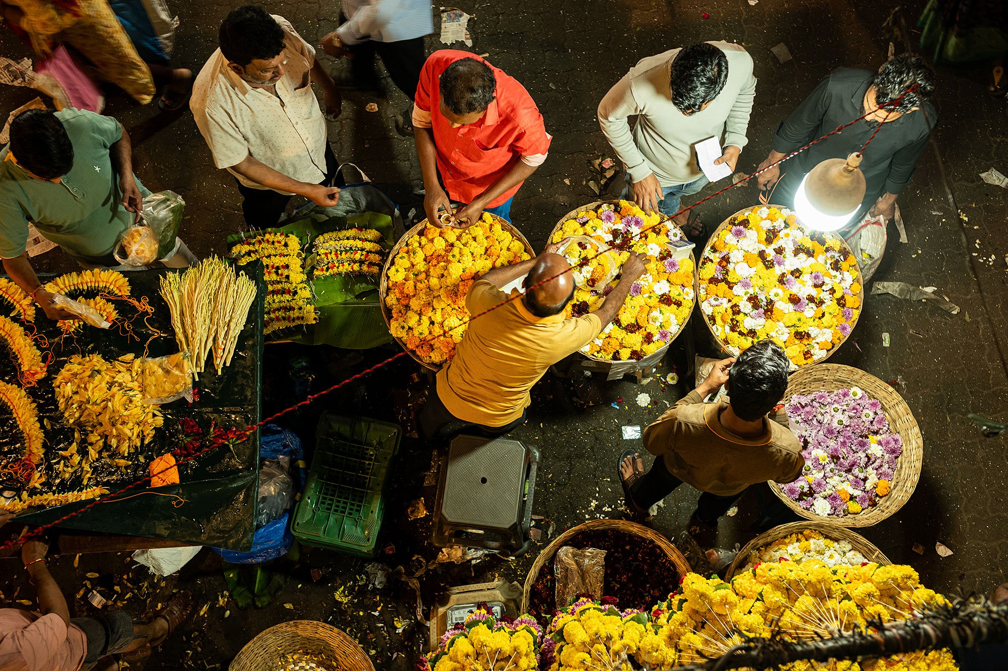 Bandar flower market. Mumbai, India.