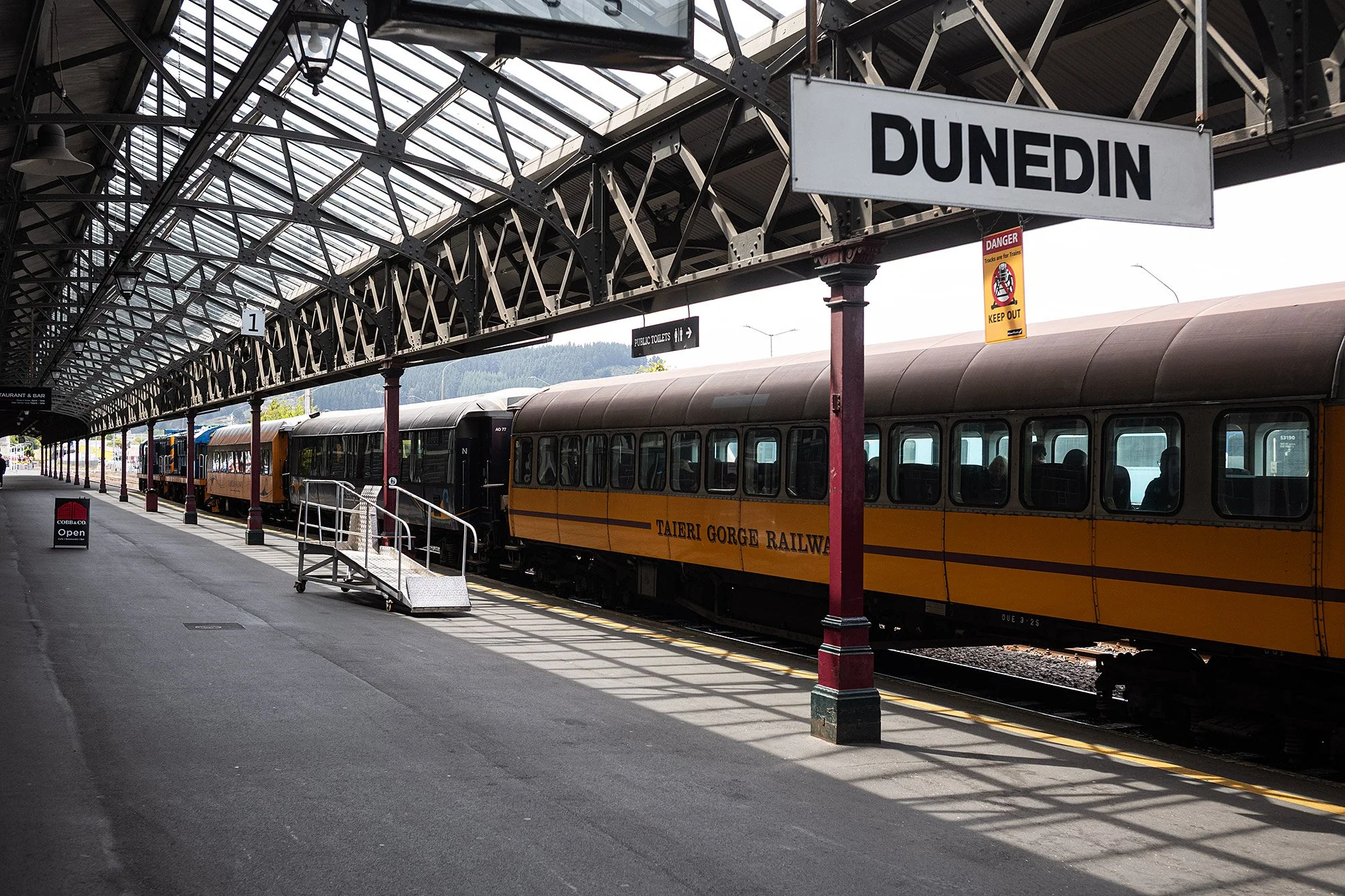 Dunedin railway station, New Zealand.