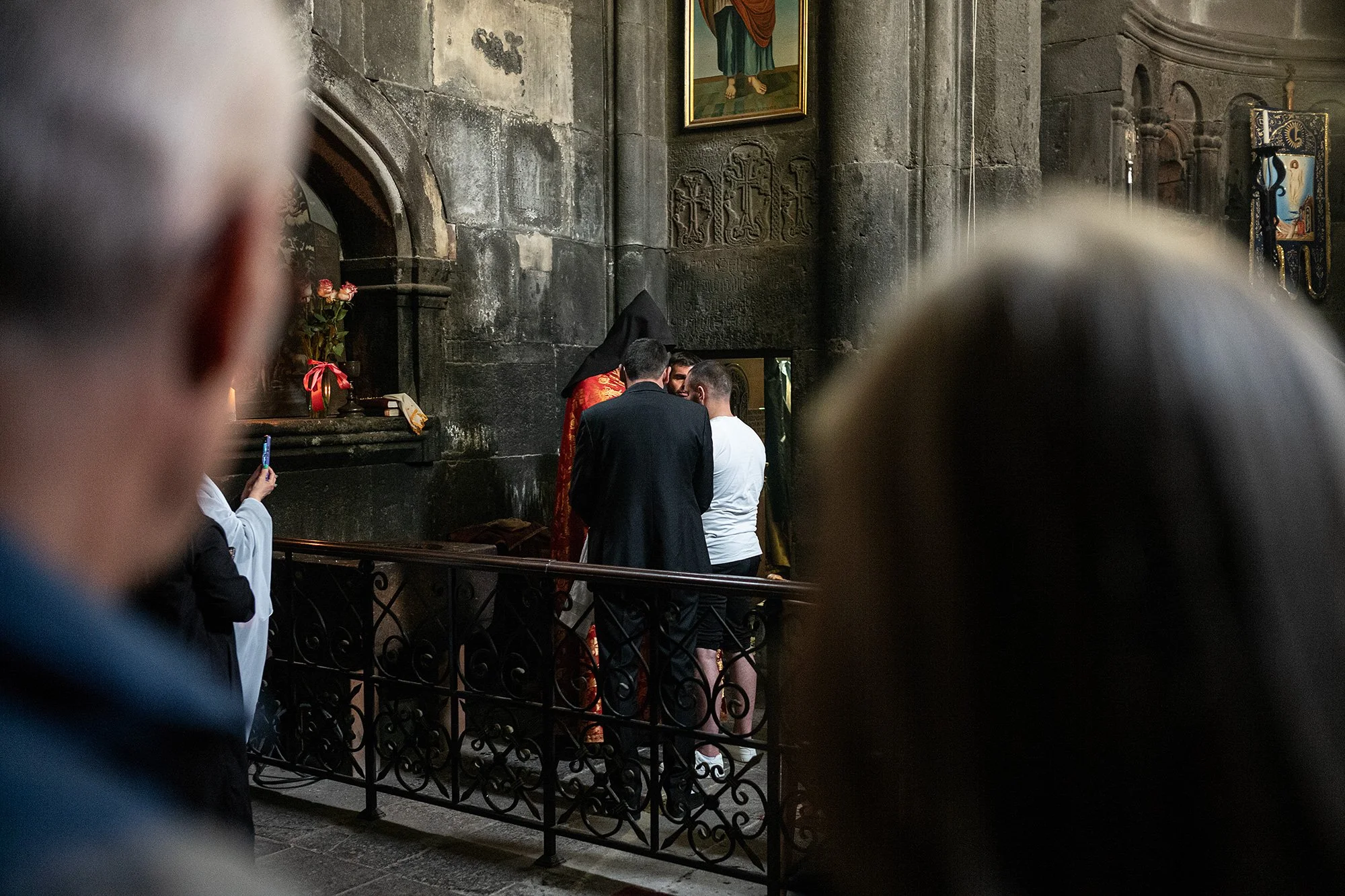 Inside Geghard Monastery. Armenia.