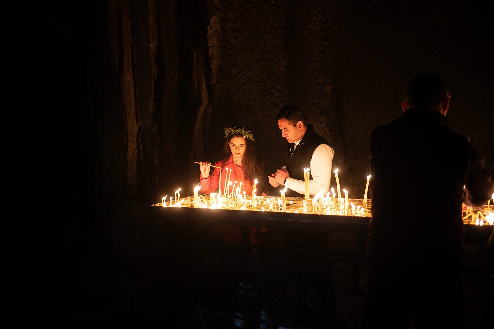Inside Geghard Monastery. Armenia.
