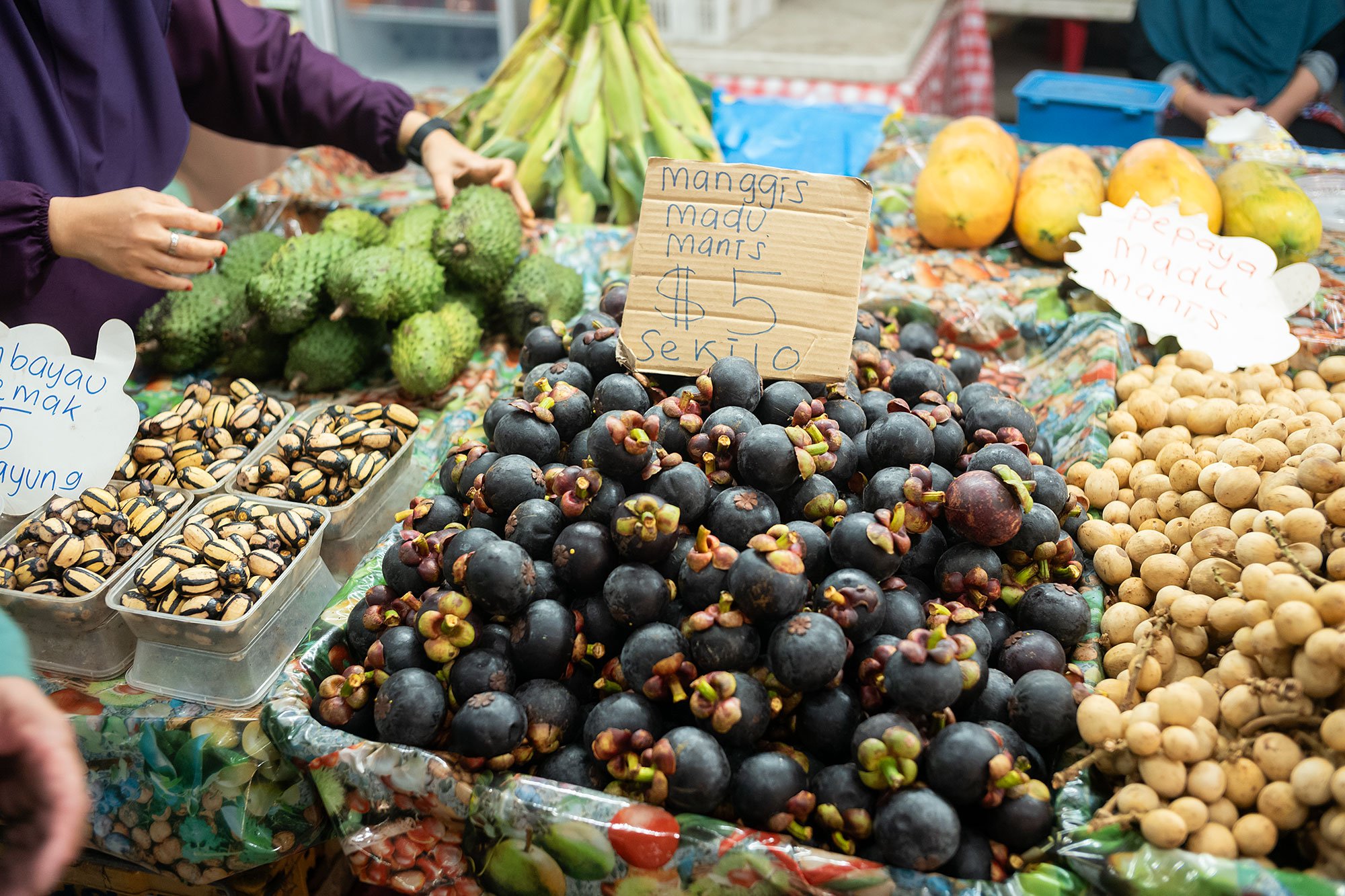 Mangosteens. Gadong night market, Brunei