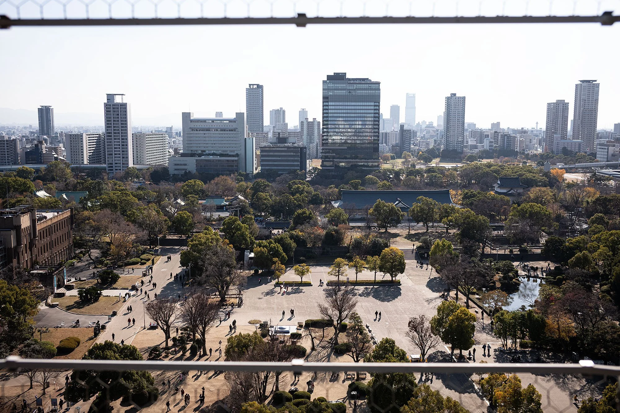 Views of Osaka from Osaka Castle, Osaka, Japan.