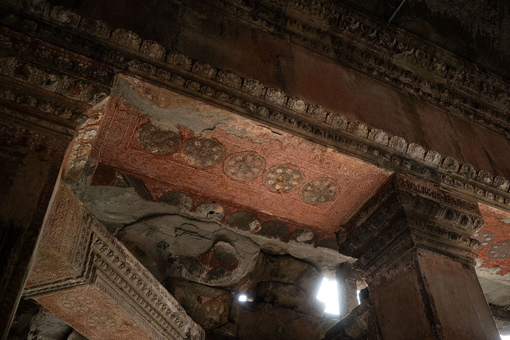 Painted ceiling. Angkor Wat, Cambodia.