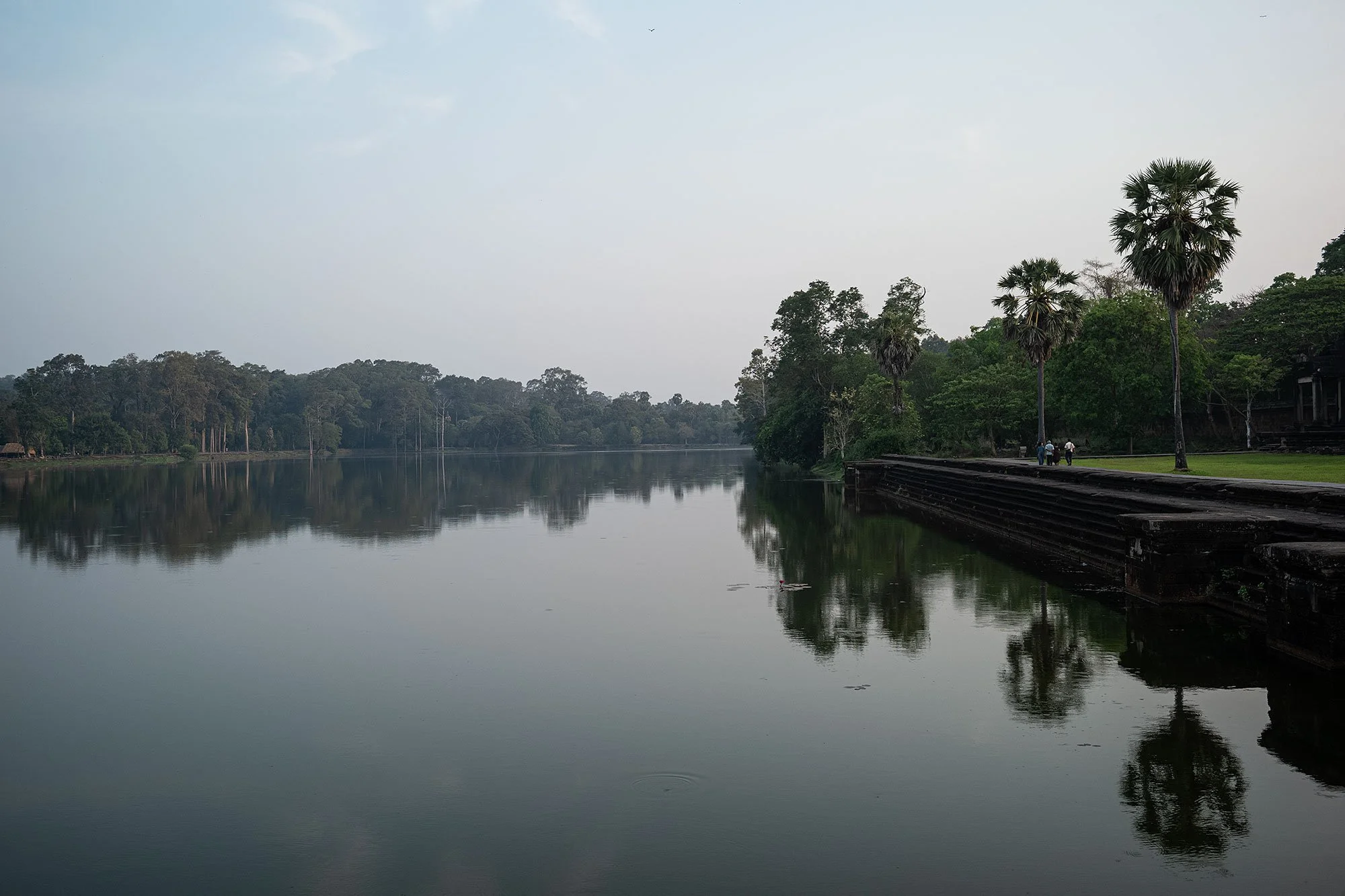 The moat around Angkor Wat, Cambodia