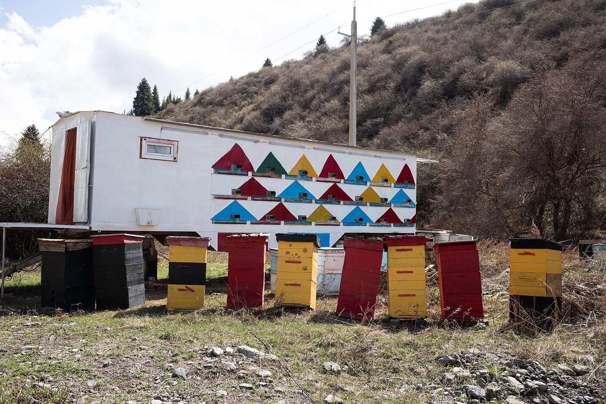 Honey seller. Kazakhstan.