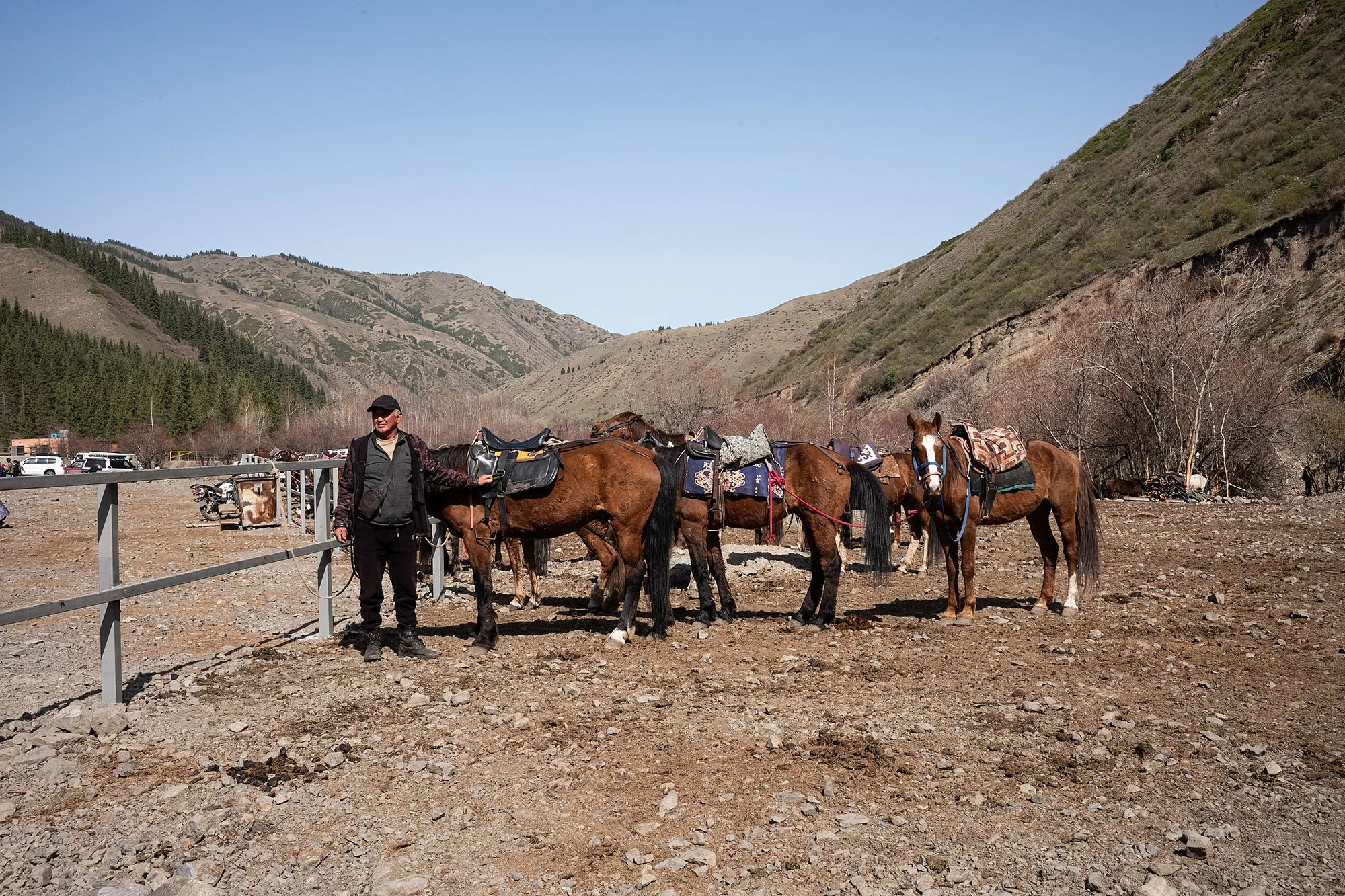 On horseback to Kaindy Lake, Kazakhstan.