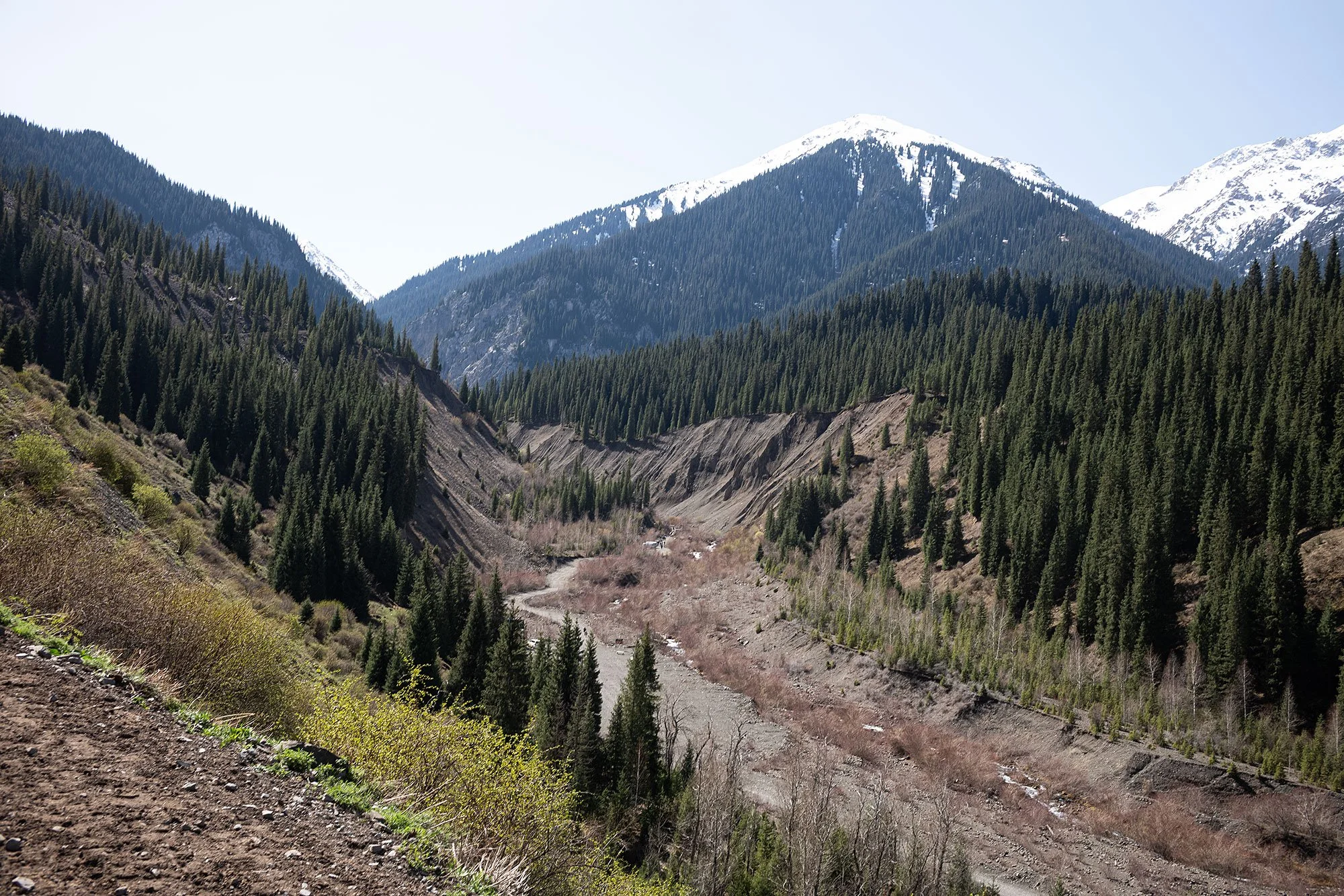 On horseback to Kaindy Lake, Kazakhstan.