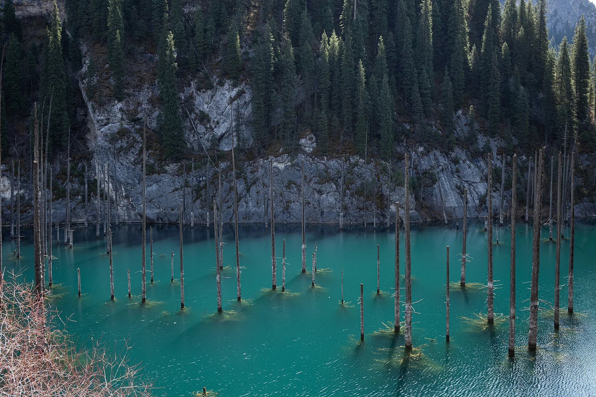 Kaindy Lake, Kazakhstan.