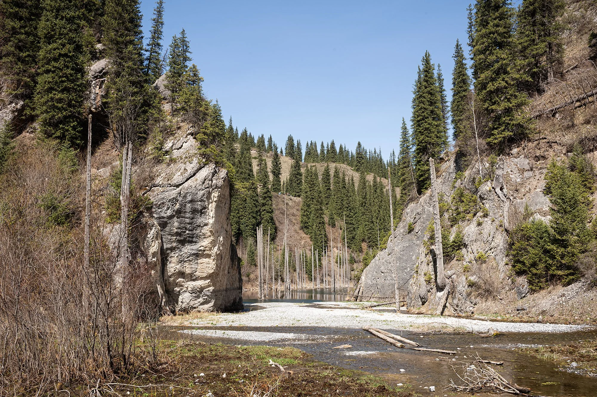 Kaindy Lake, Kazakhstan.