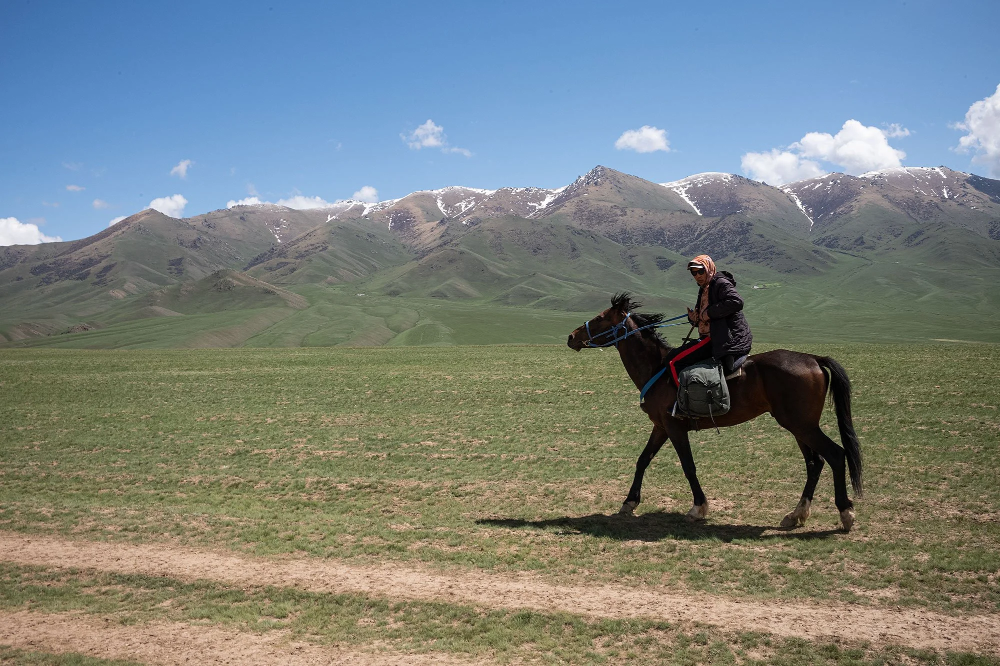 The trail to Song Kul, Kyrgyzstan.