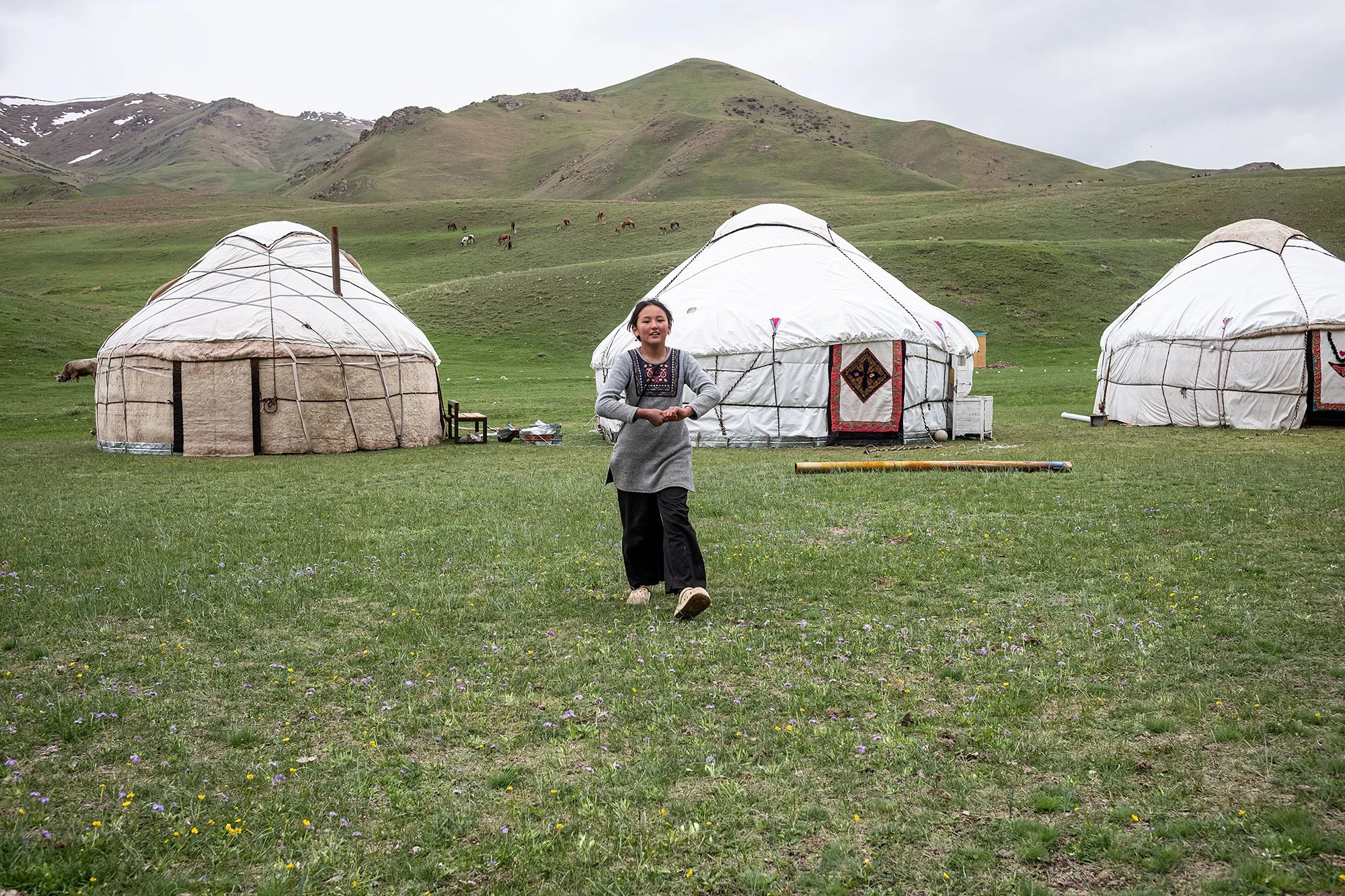 Yurt camp 1. The trail to Song Kul, Kyrgyzstan.