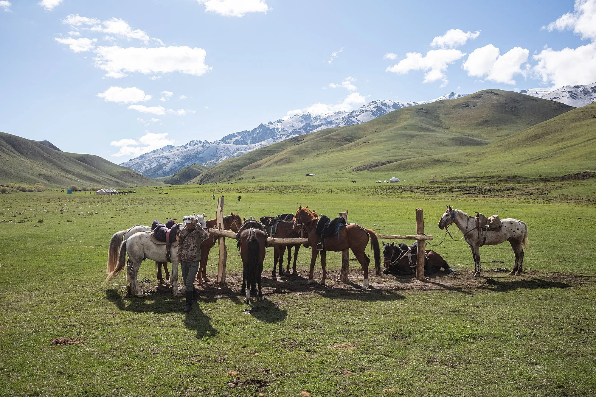 Camp 1 on the trail from Kyzart to Song Kul, Kyrgyzstsan.
