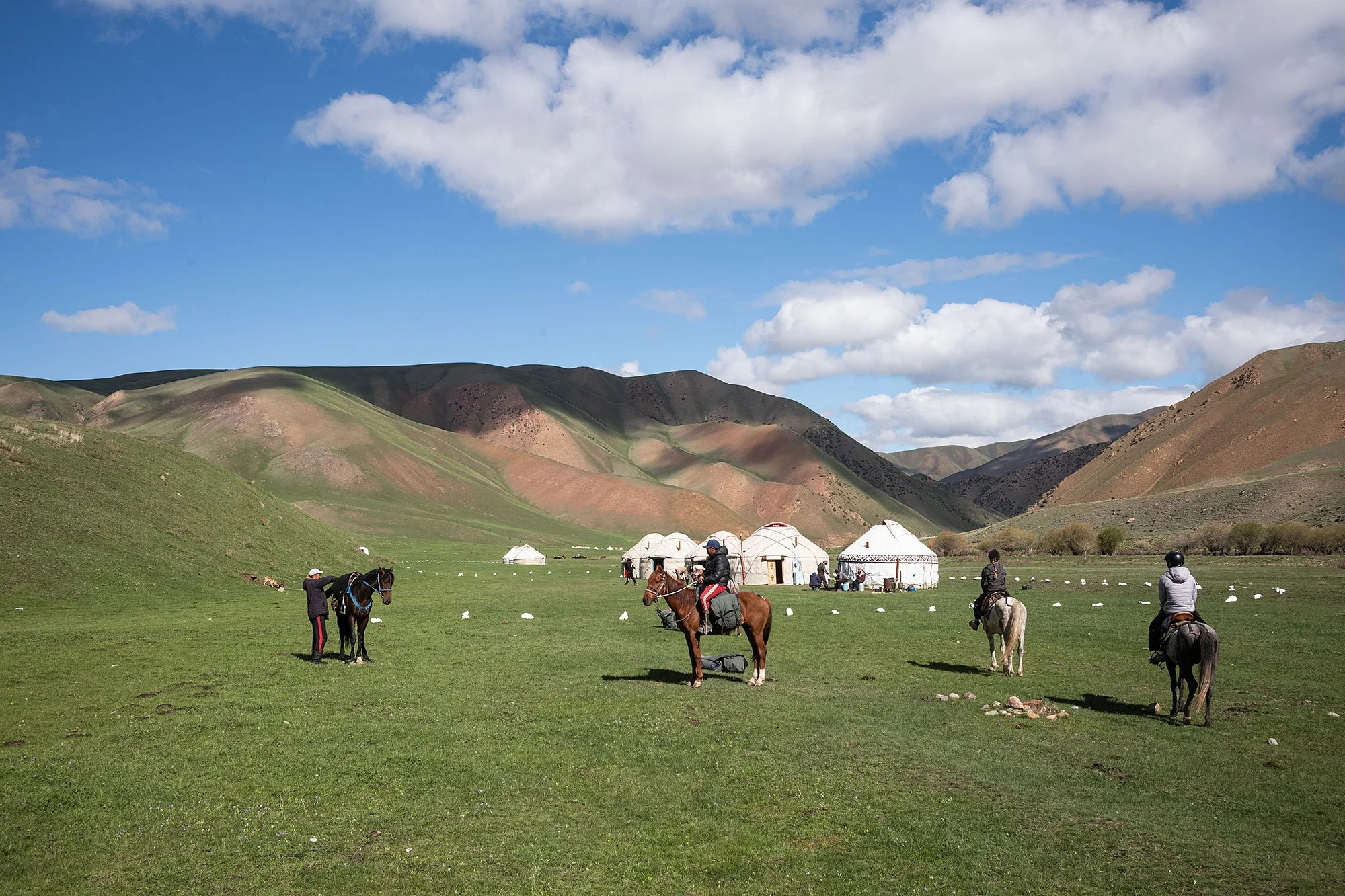 Camp 1 on the trail from Kyzart to Song Kul, Kyrgyzstsan.