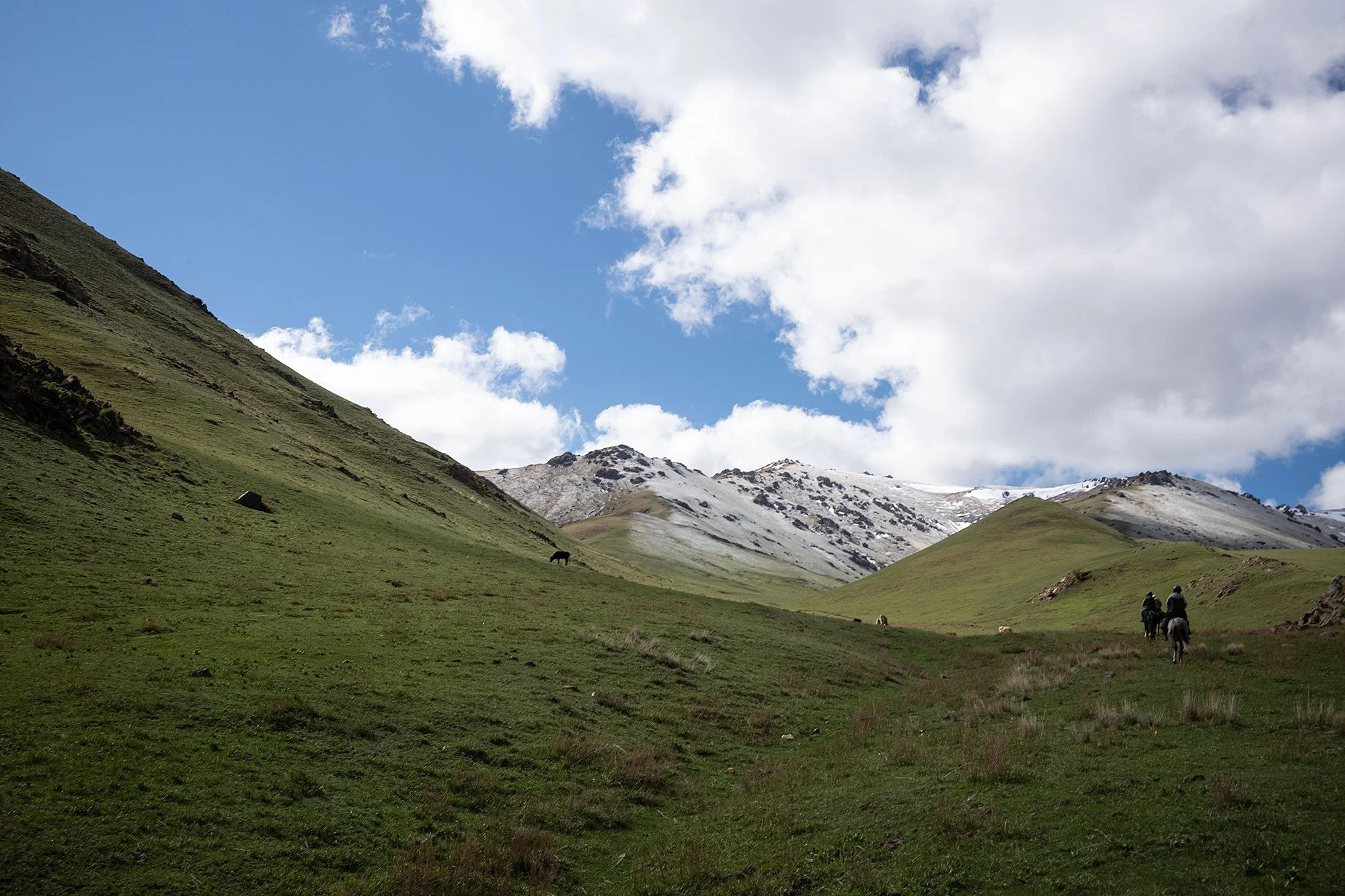 Camp 1 on the trail from Kyzart to Song Kul, Kyrgyzstsan.