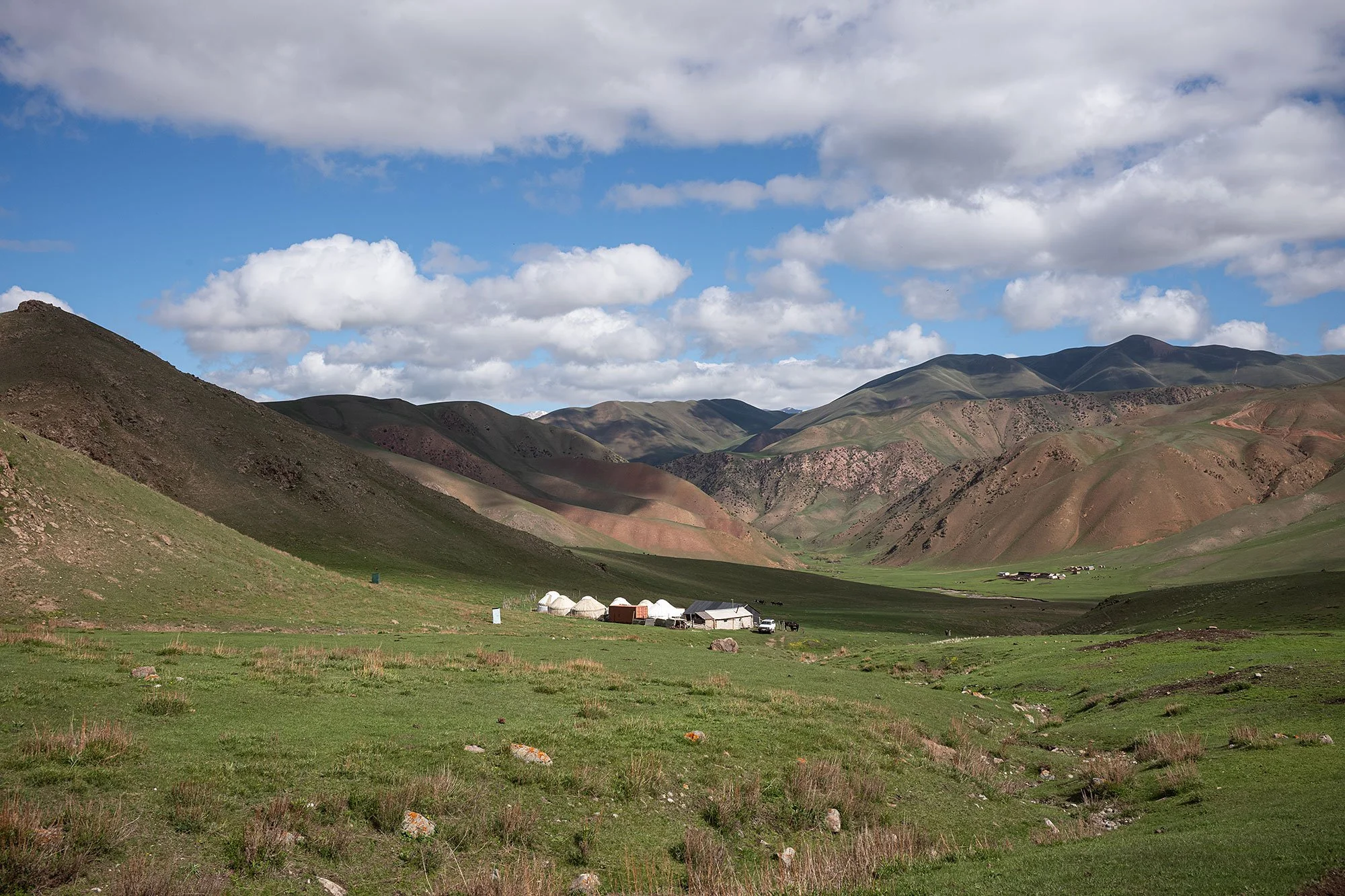 Camp 1 on the trail from Kyzart to Song Kul, Kyrgyzstsan.