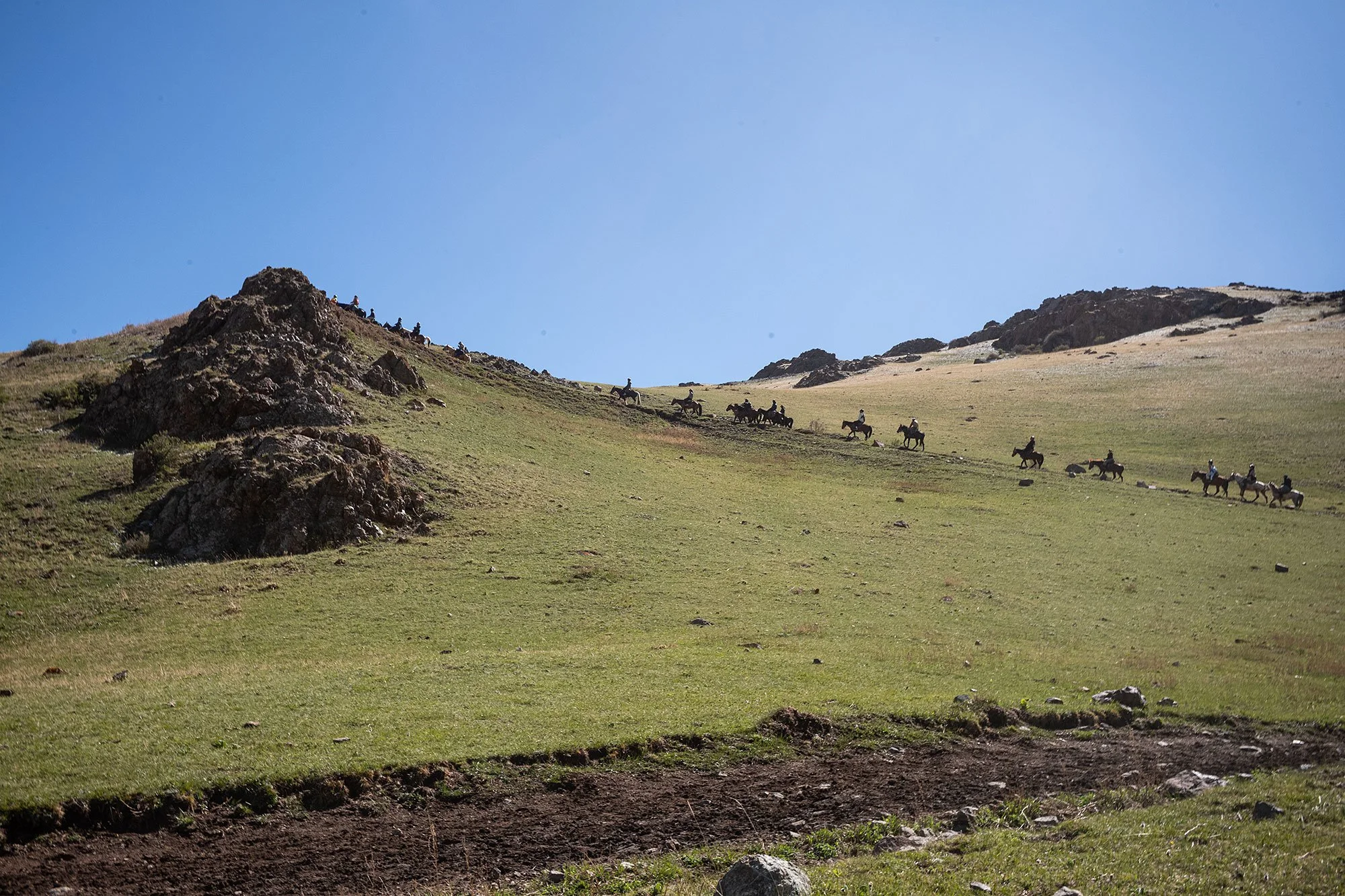 Camp 1 on the trail from Kyzart to Song Kul, Kyrgyzstsan.
