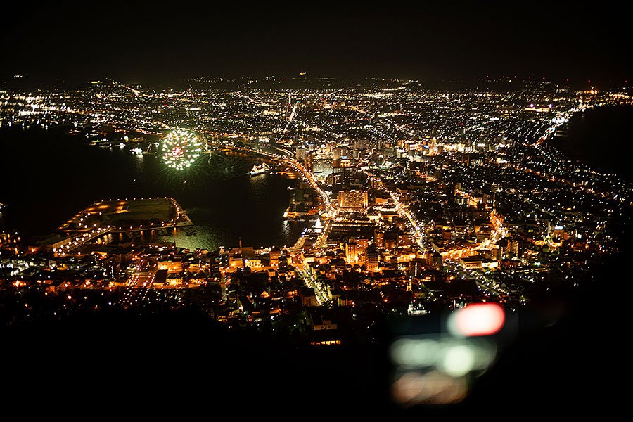 Christmas Day, night, and the next morning (market) in Hakodate.