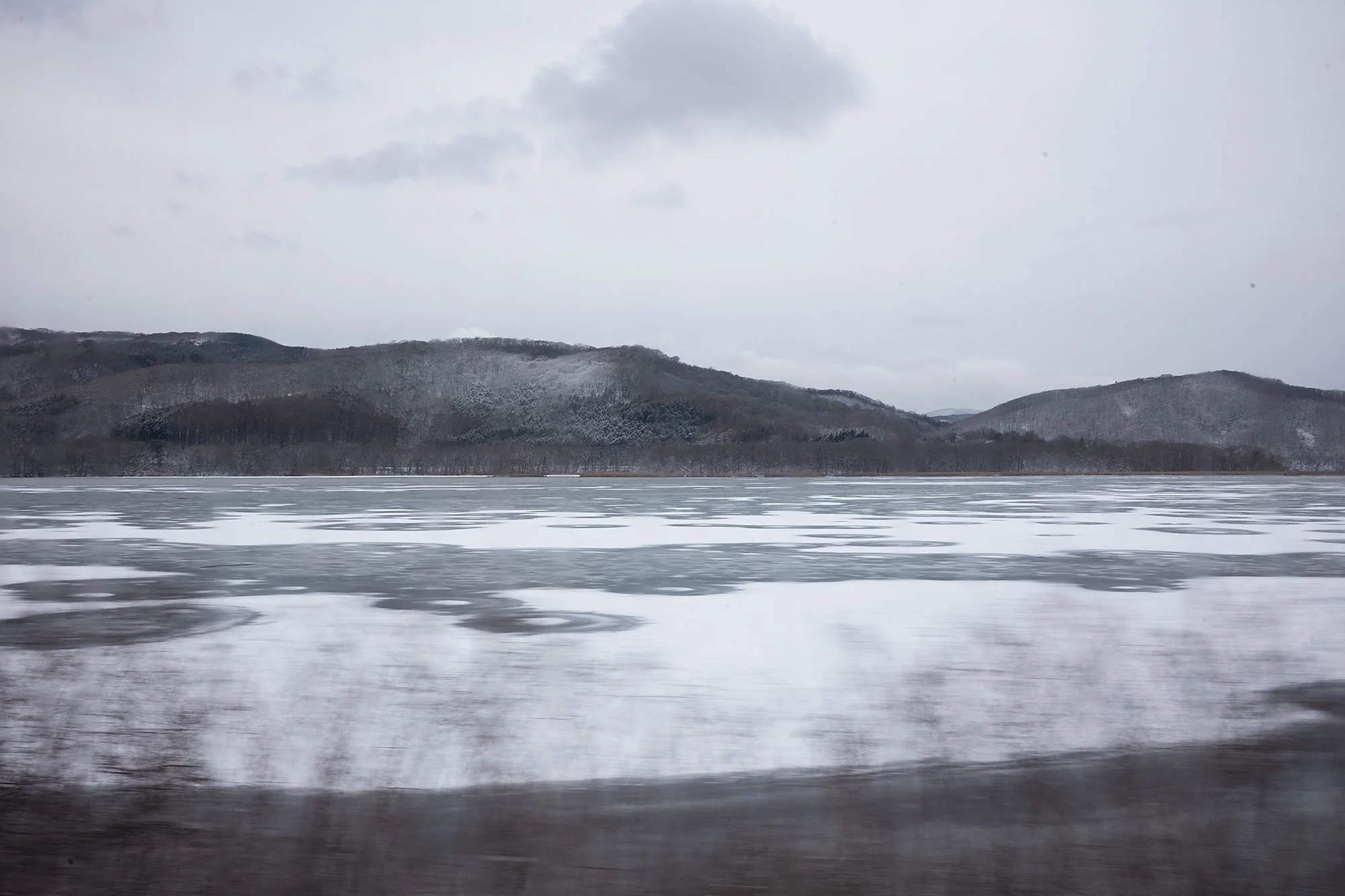 On the train from Hakodate to Noboribetsu, Japan.
