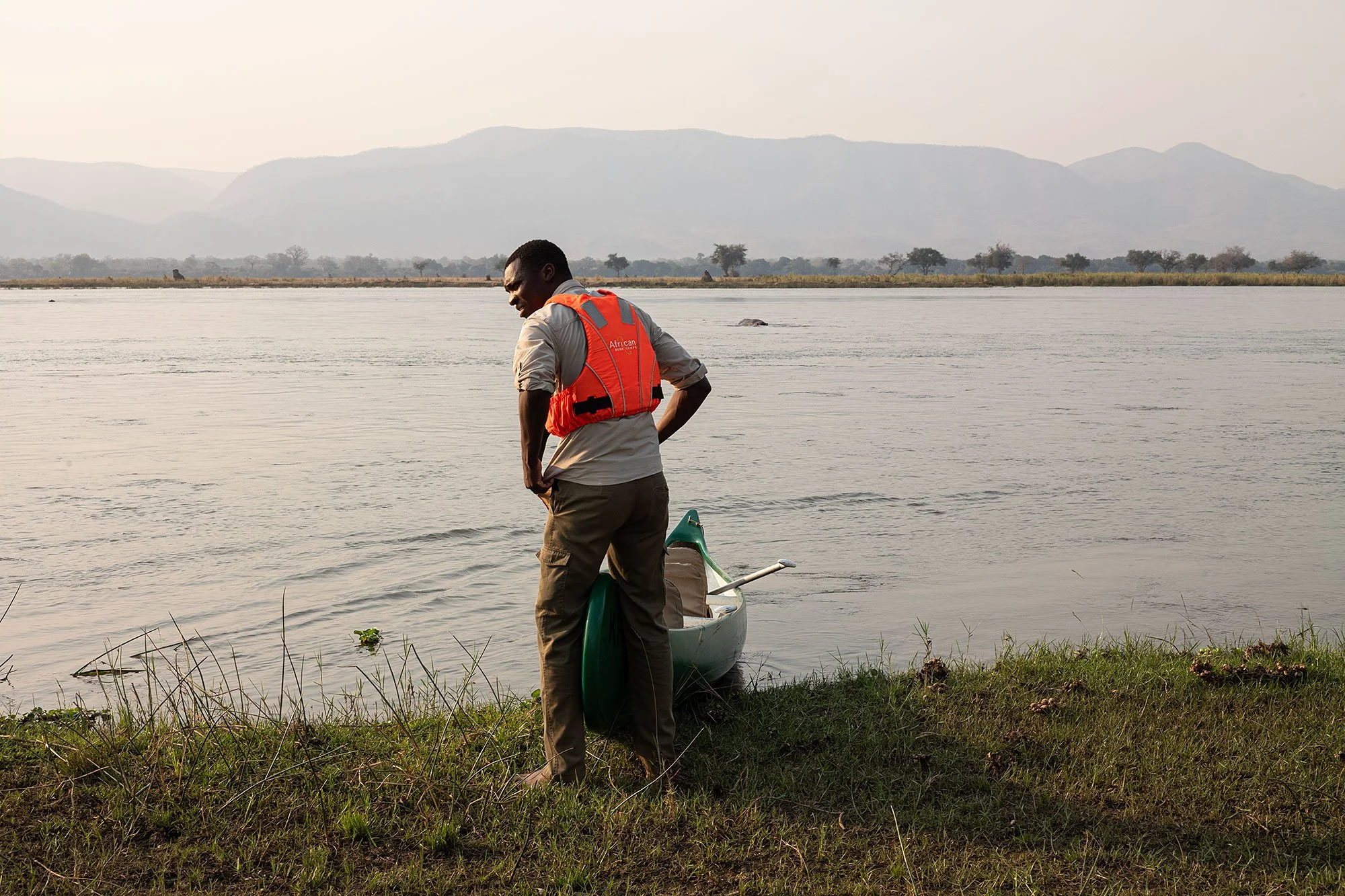 Canoeing. Mana Pools, Zimbabwe.
