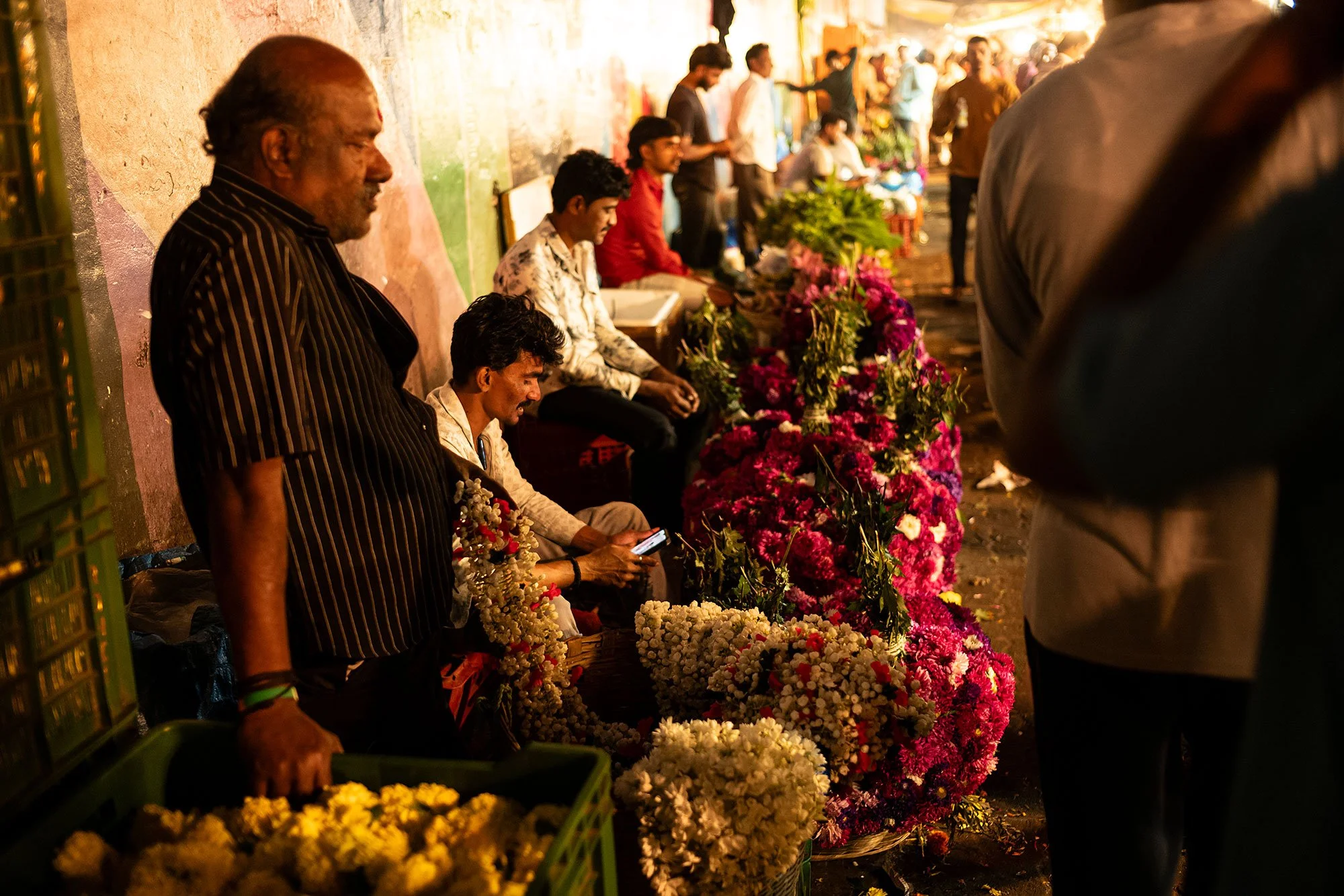 Bandar flower market. Mumbai, India.