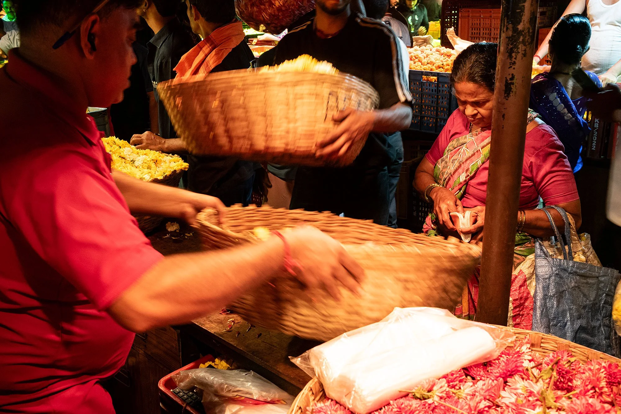 Maa Saaheb Sau Minatai Thakre Flower Market. Mumbai, India.