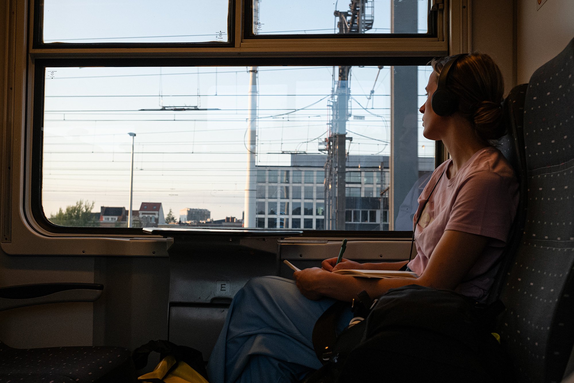On the train to Bruges. Belgium.