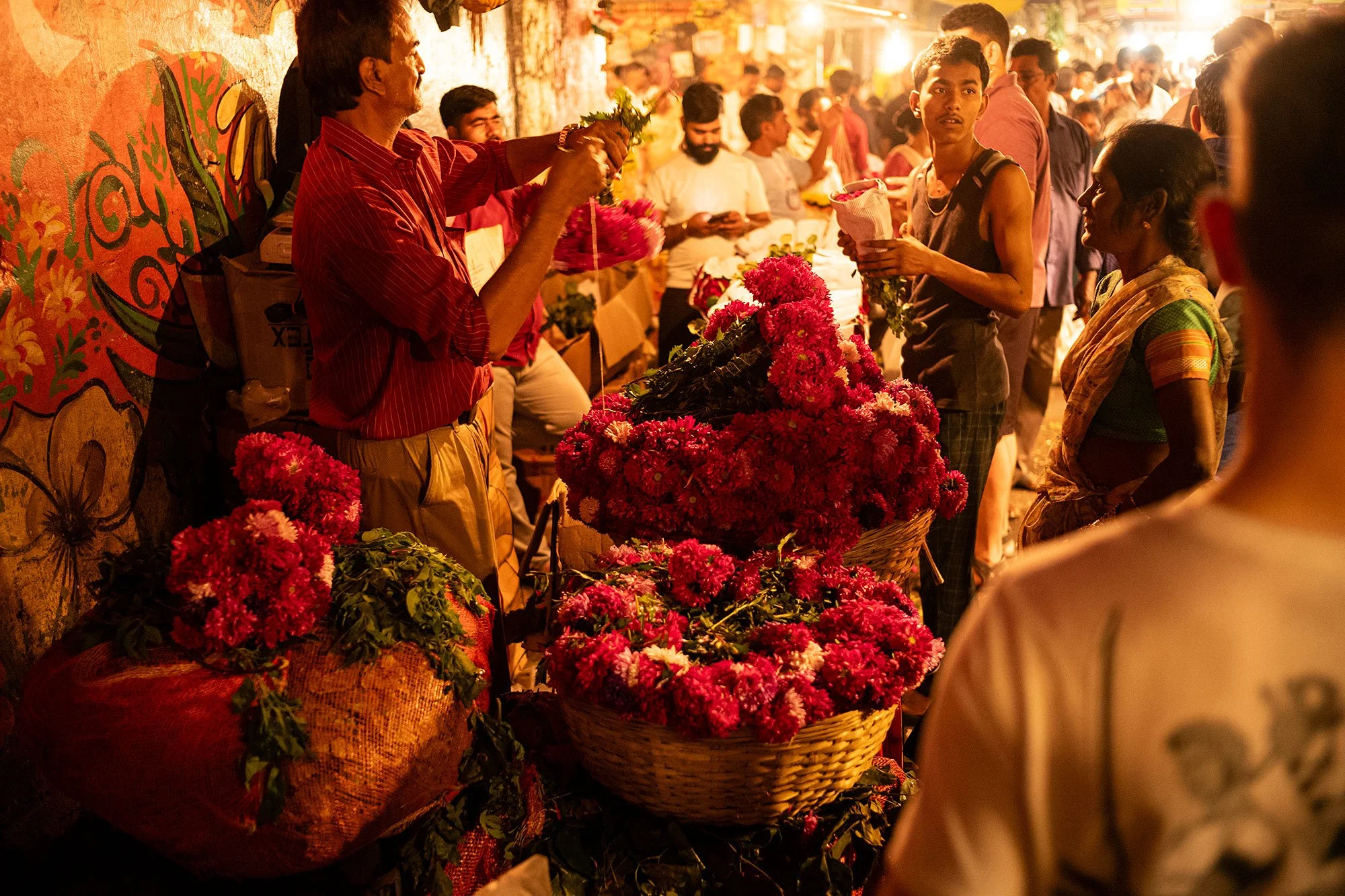 Bandar flower market. Mumbai, India.