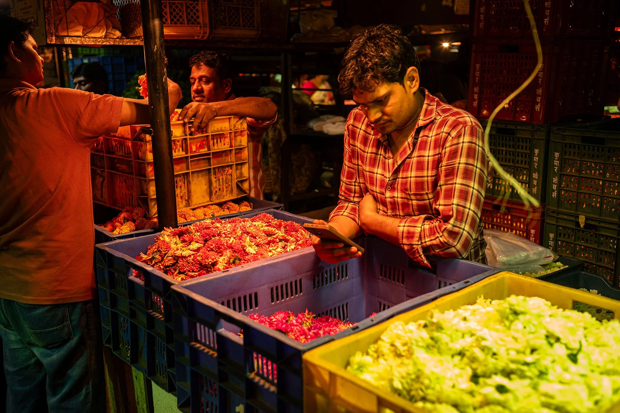 Maa Saaheb Sau Minatai Thakre Flower Market. Mumbai, India.