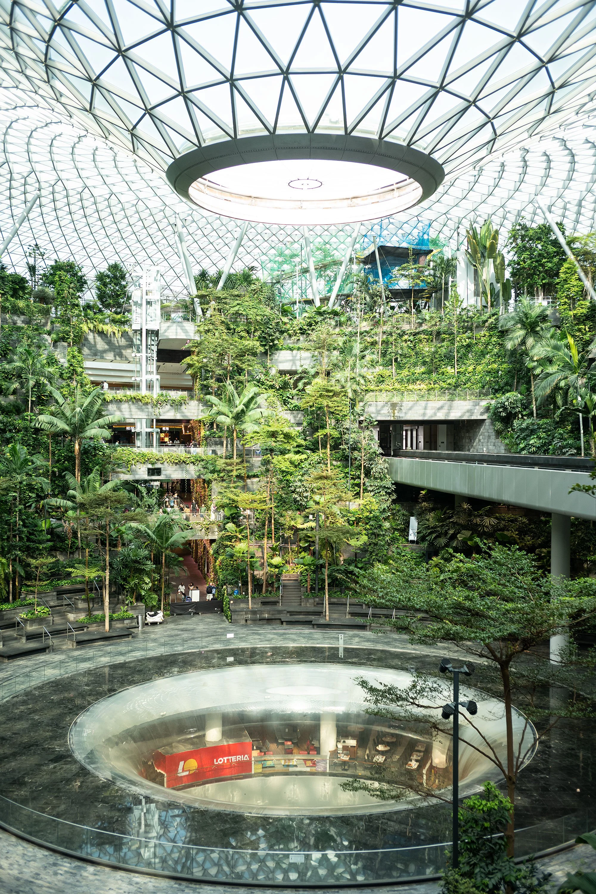 The Jewel indoor waterfall. Singapore.