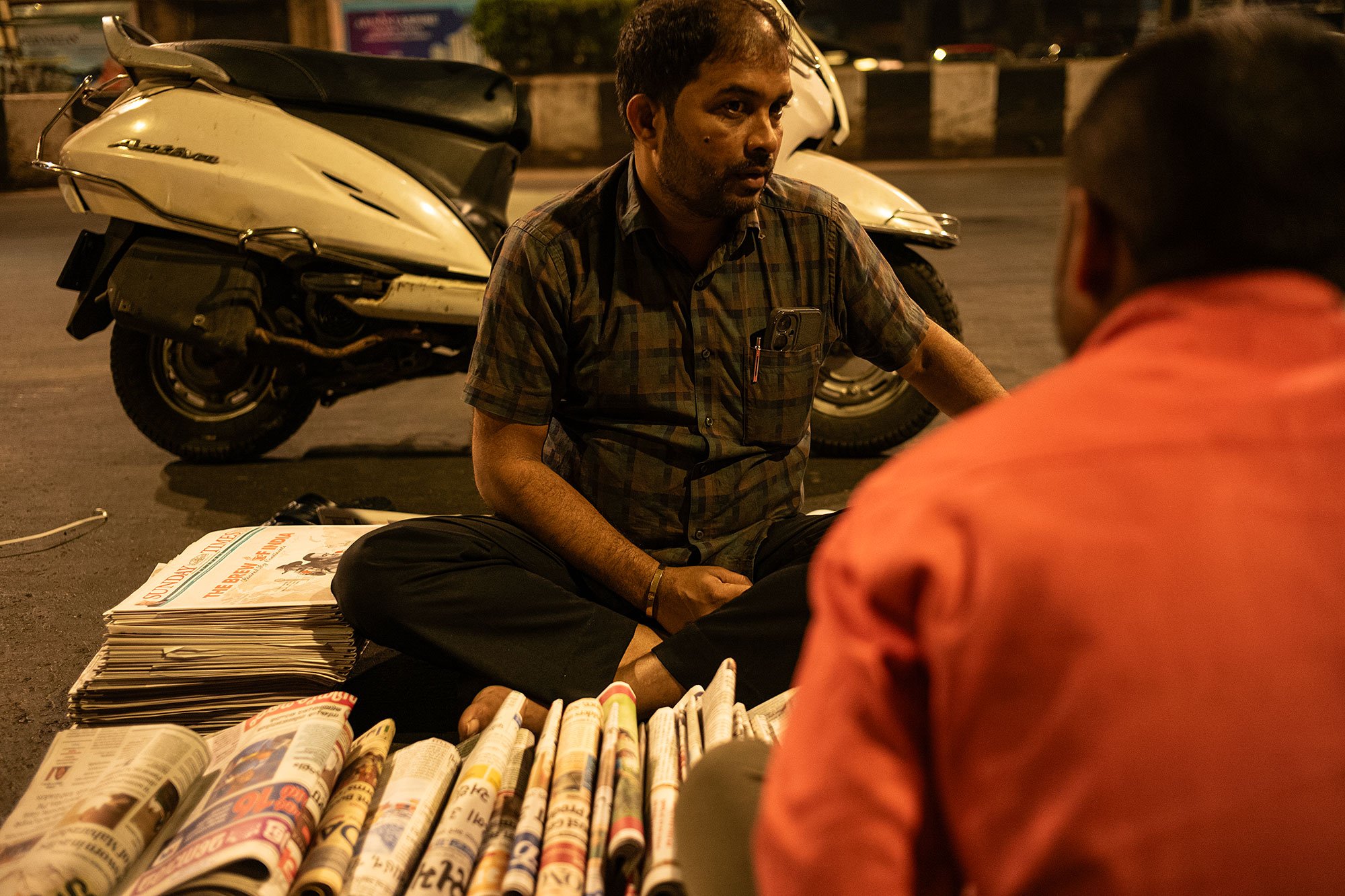 Newspaper market, Mumbai, India.