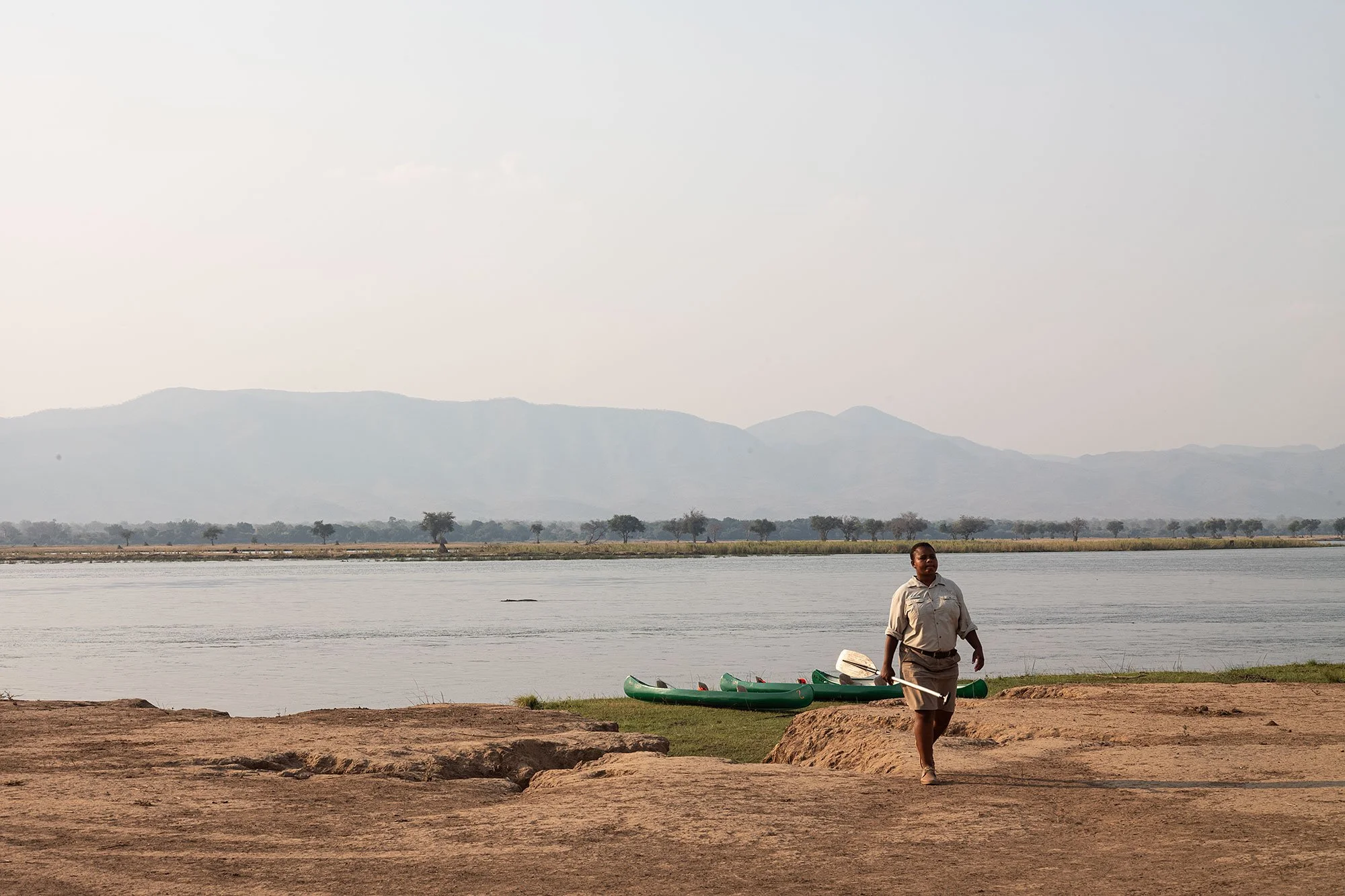 Canoeing. Mana Pools, Zimbabwe.