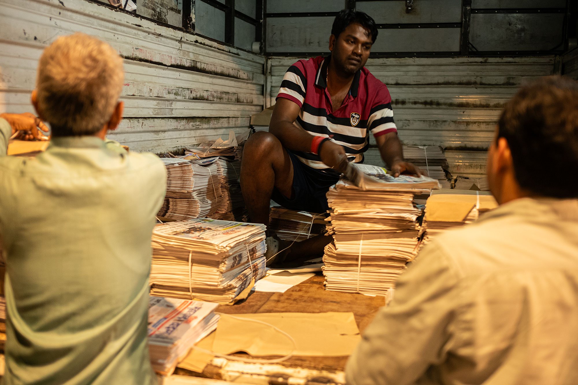 Newspaper market, Mumbai, India.