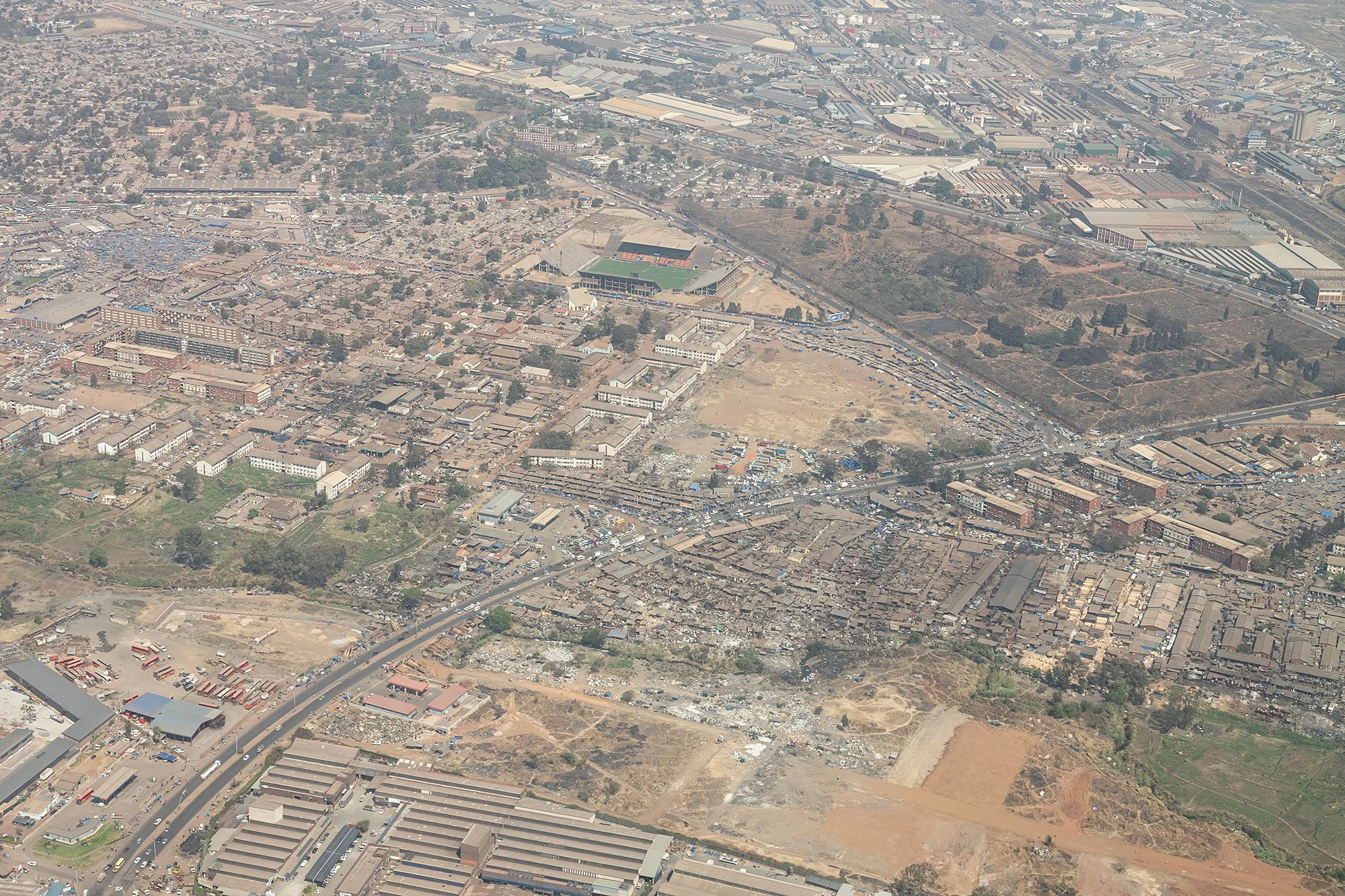Flying over Zimbabwe from Harare to Mana Pools.