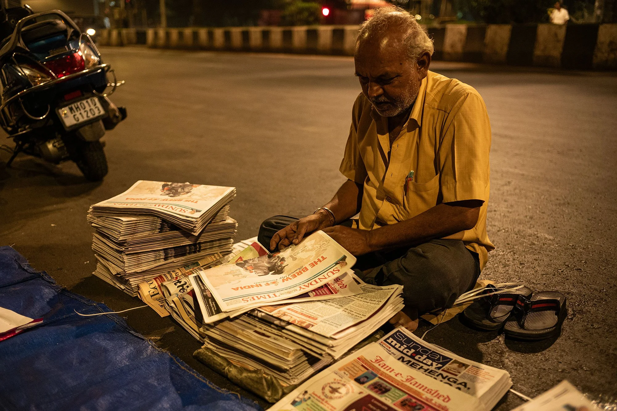 Newspaper market, Mumbai, India.