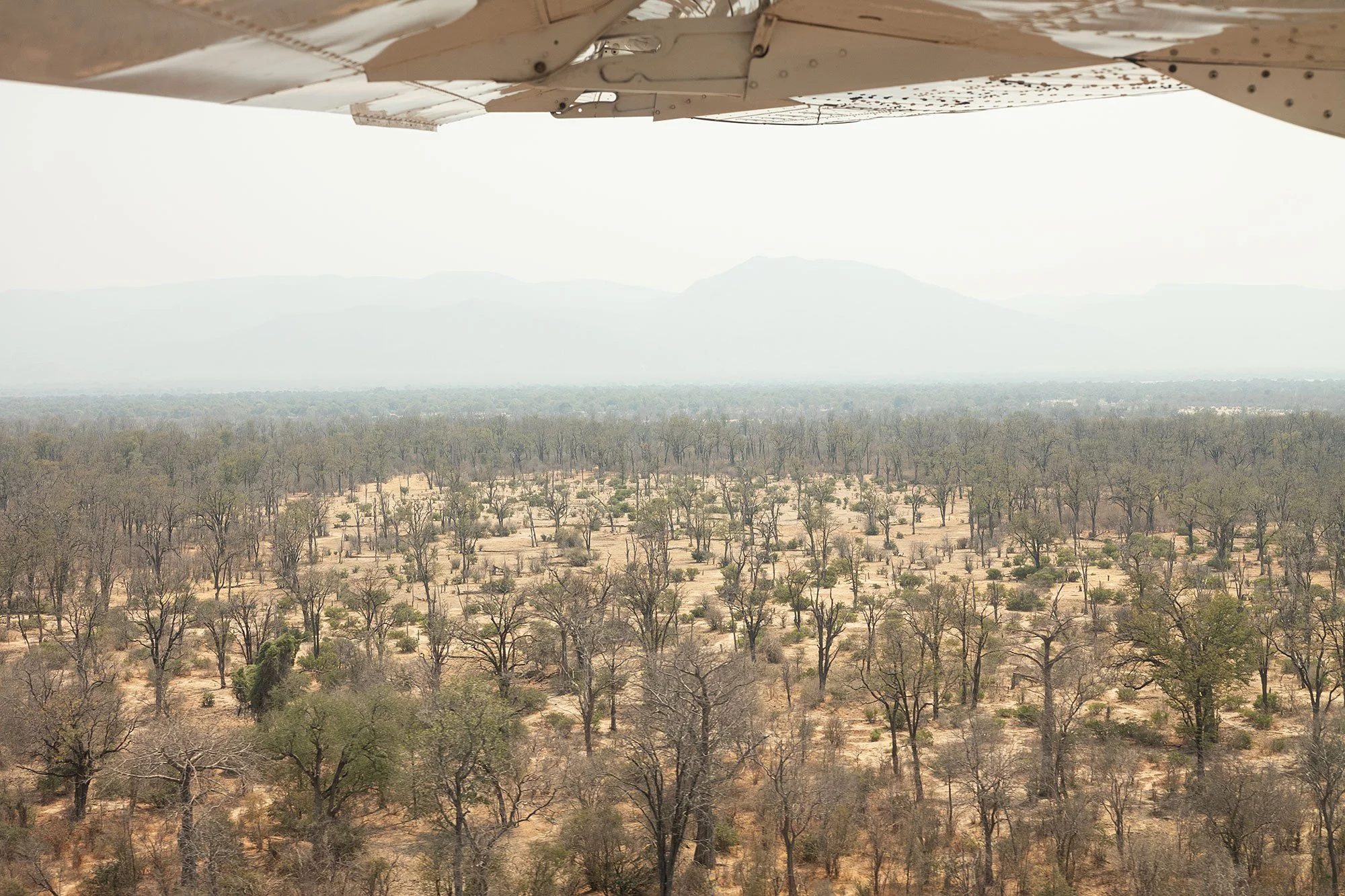 Flying over Zimbabwe from Harare to Mana Pools.