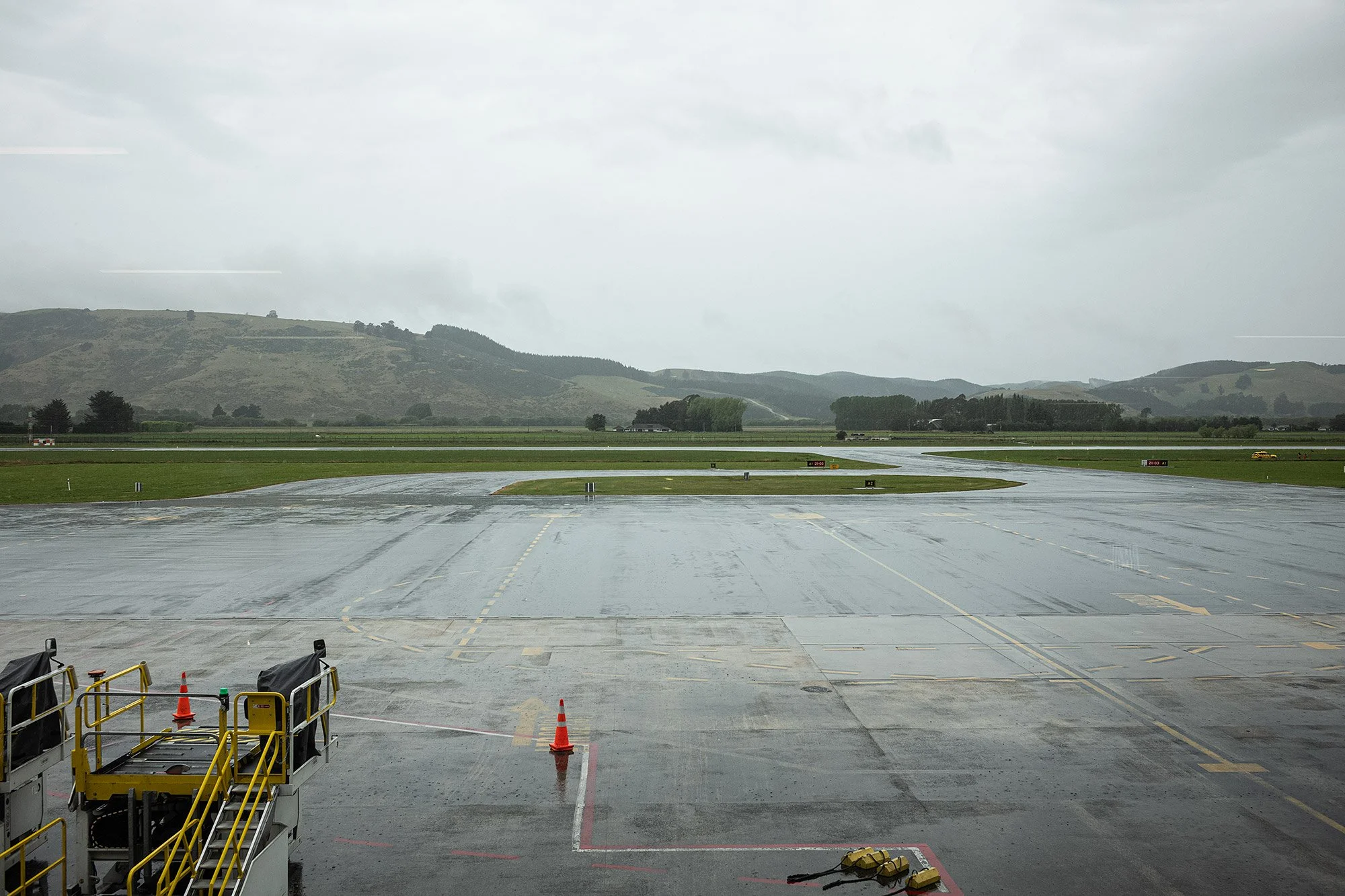 Airport runway. Dunedin, New Zealand.