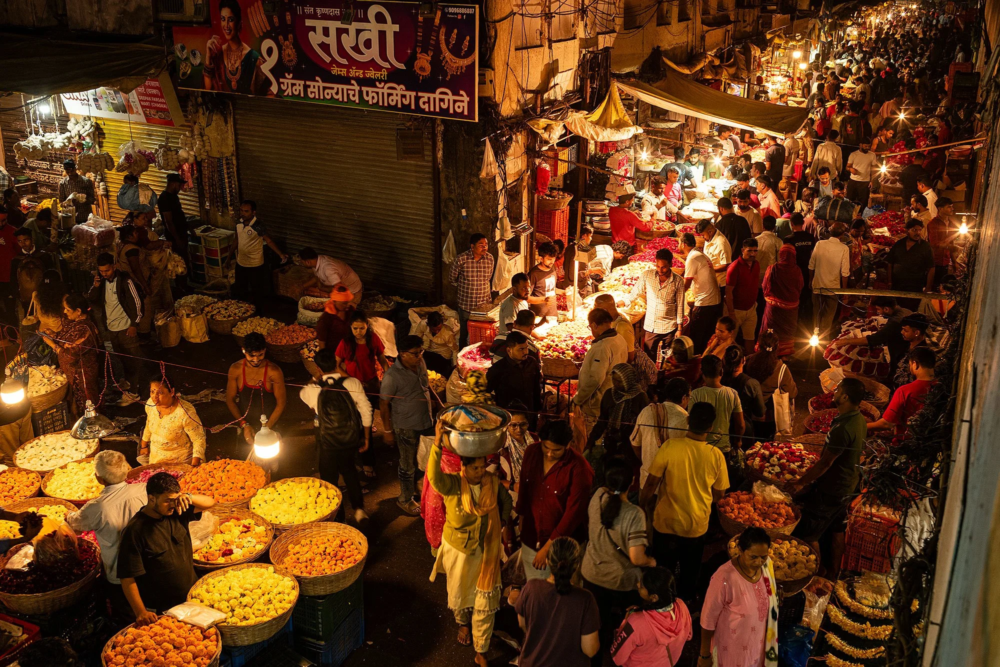 Bandar flower market. Mumbai, India.