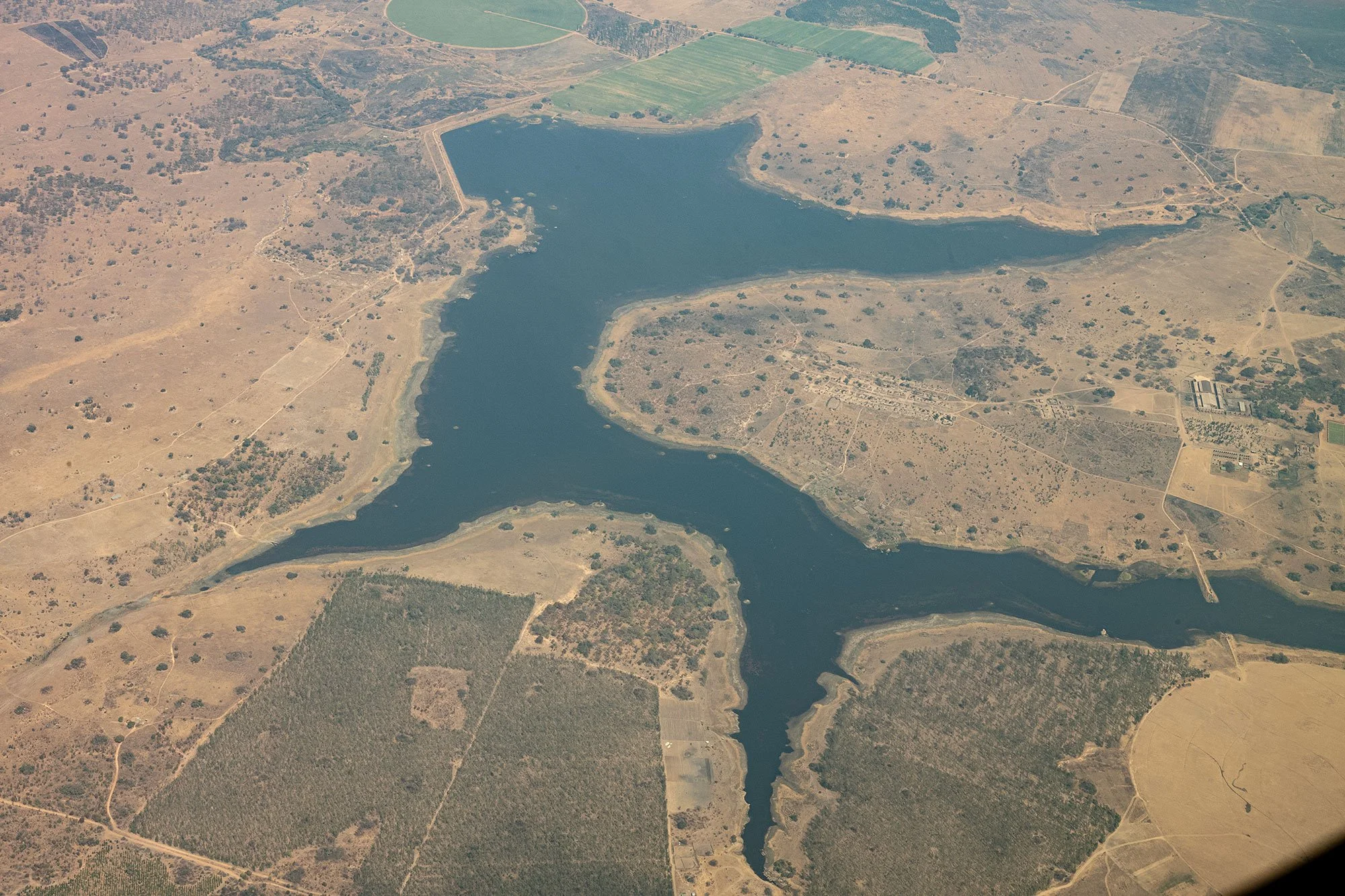 Flying over Zimbabwe from Harare to Mana Pools.