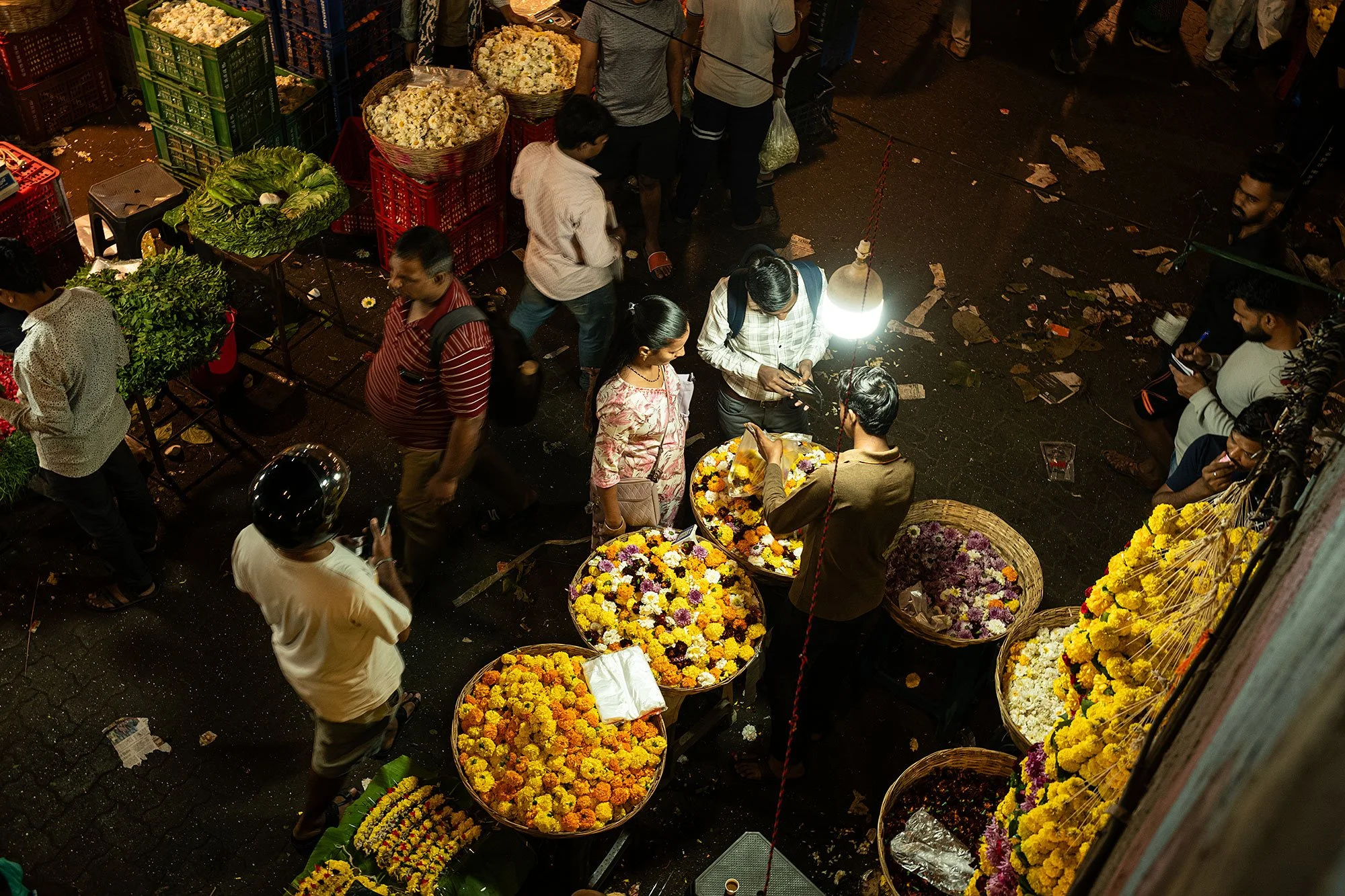 Bandar flower market. Mumbai, India.