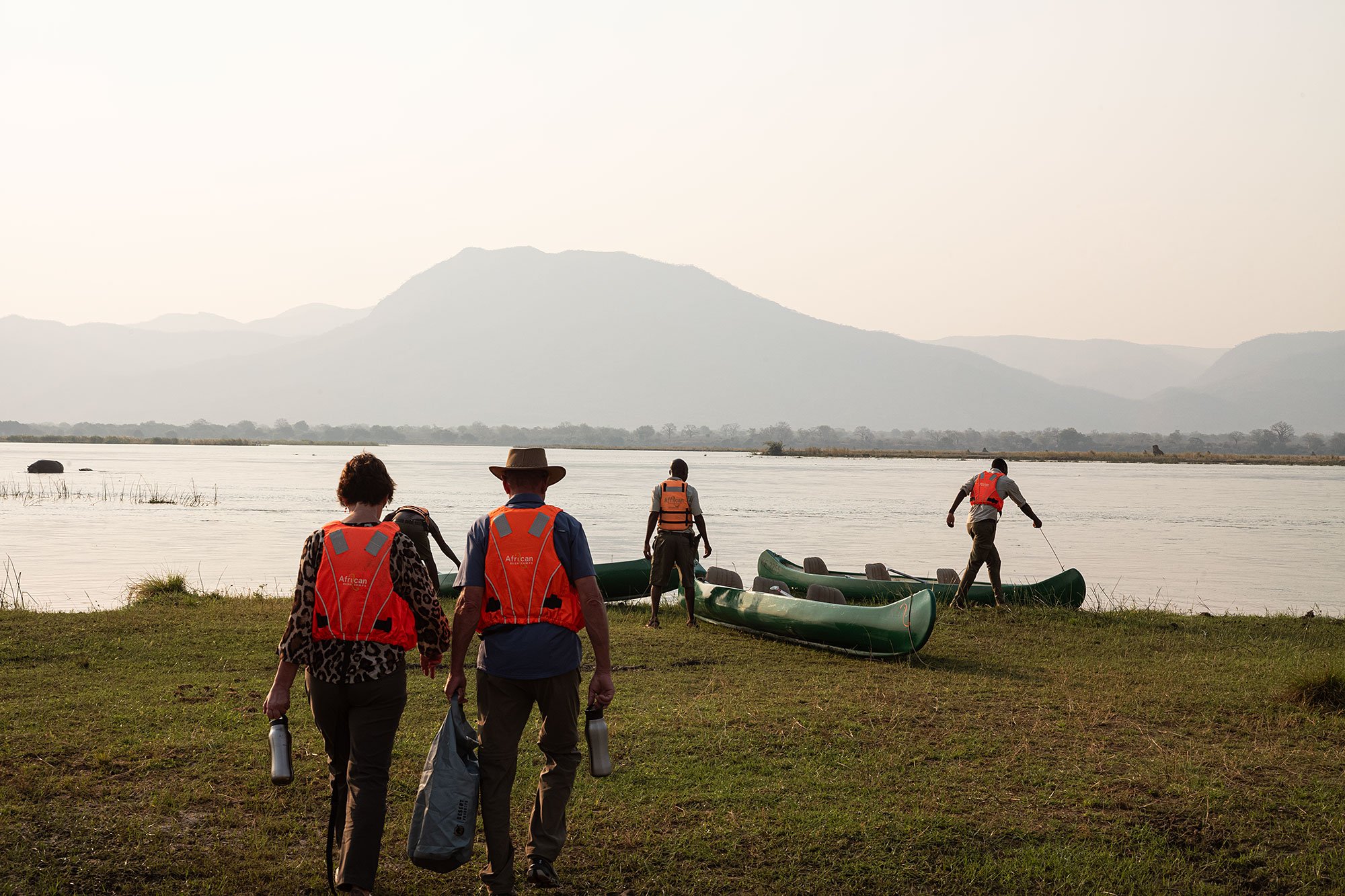 Canoeing. Mana Pools, Zimbabwe.