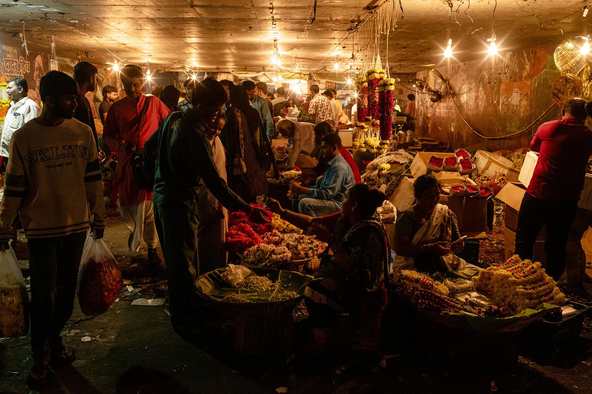 Bandar flower market. Mumbai, India.