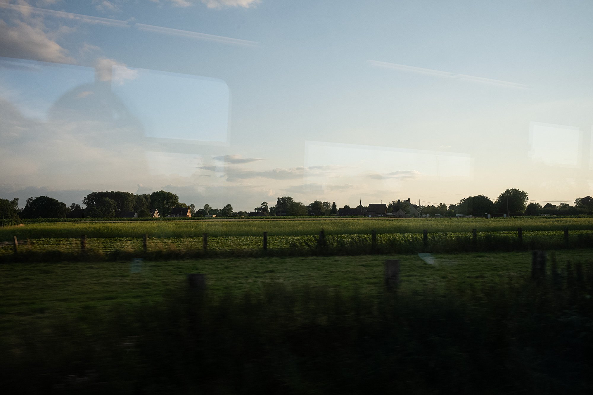 On the train to Bruges. Belgium.