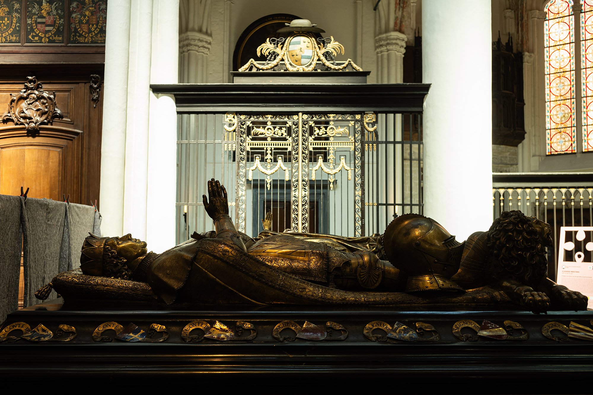 Tombs of Charles the Bold (1433-1477) and Mary of Burgundy. Church of Our Lady in Bruges, Belgium