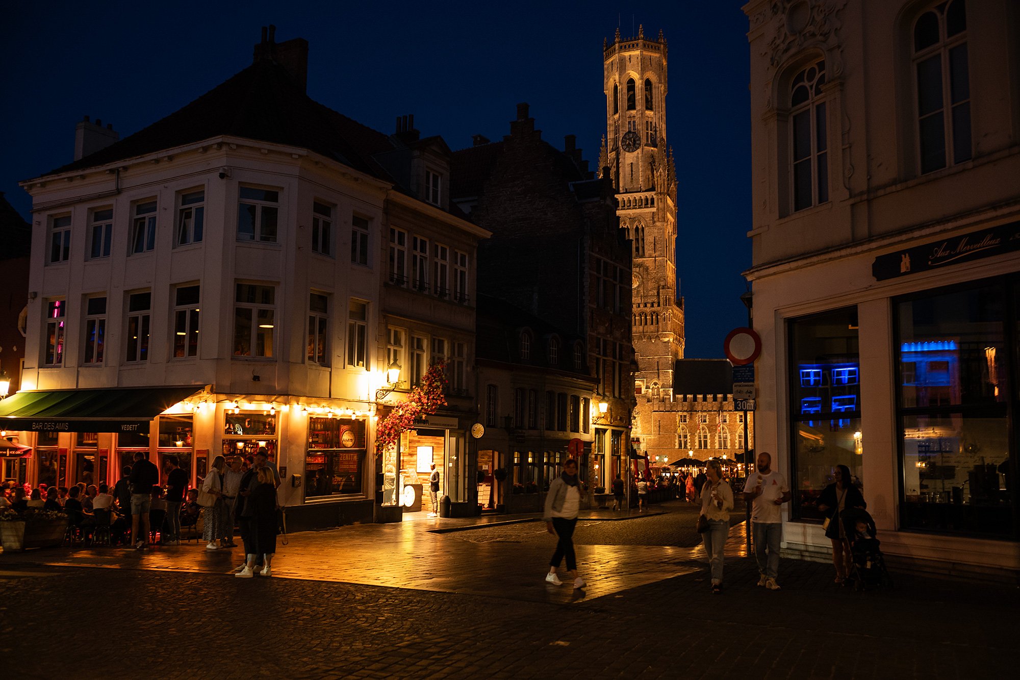 Bruges by night, Belgium.