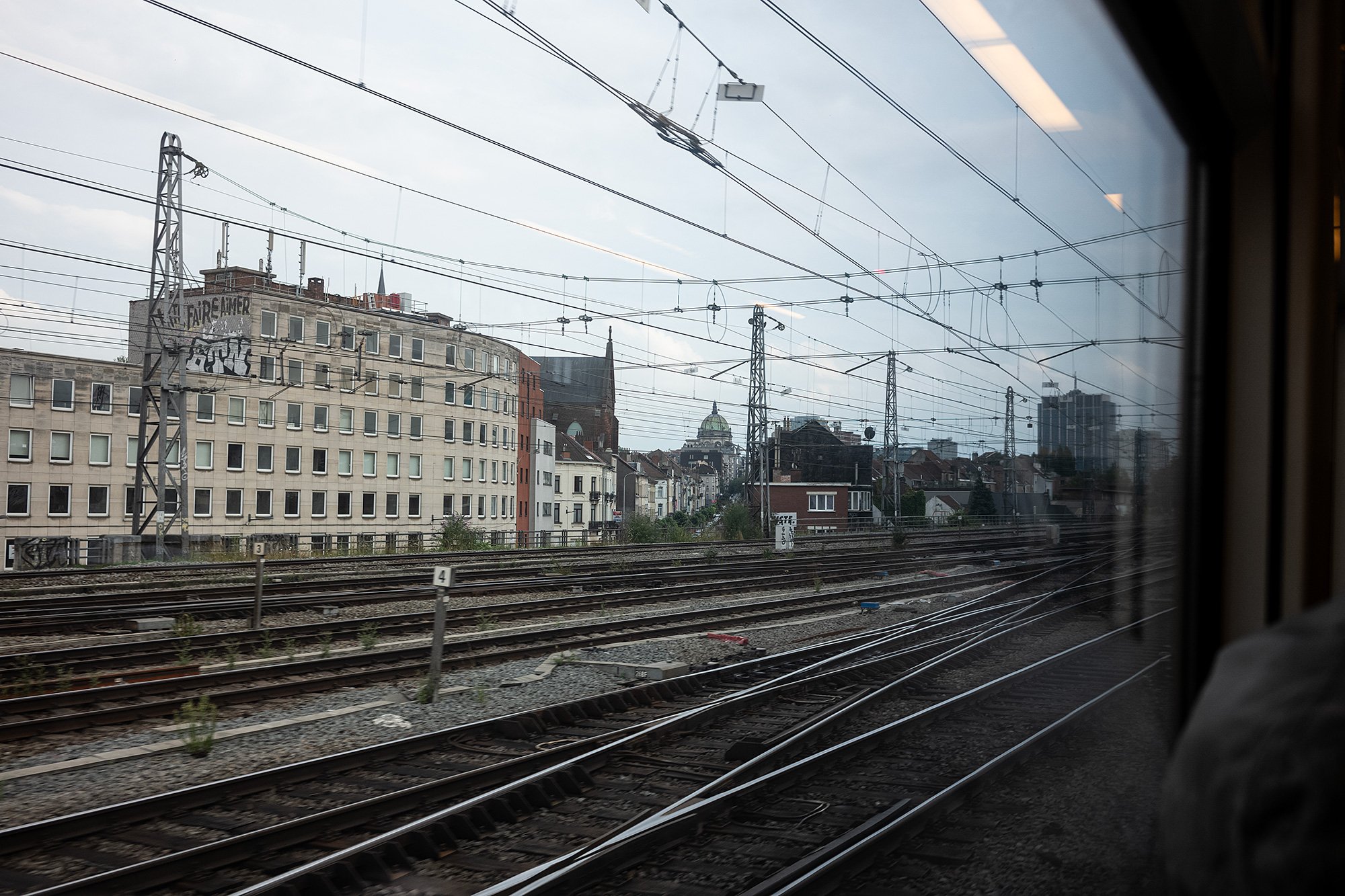 On the train to Bruges. Belgium.