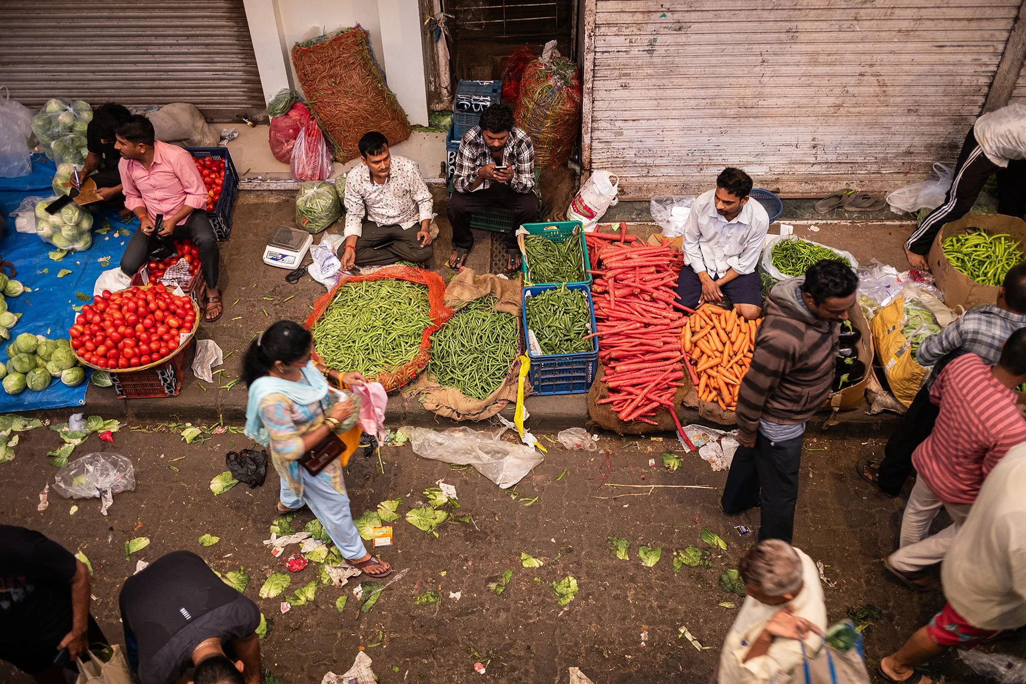 Bandar vegetable market Mumbai, India.