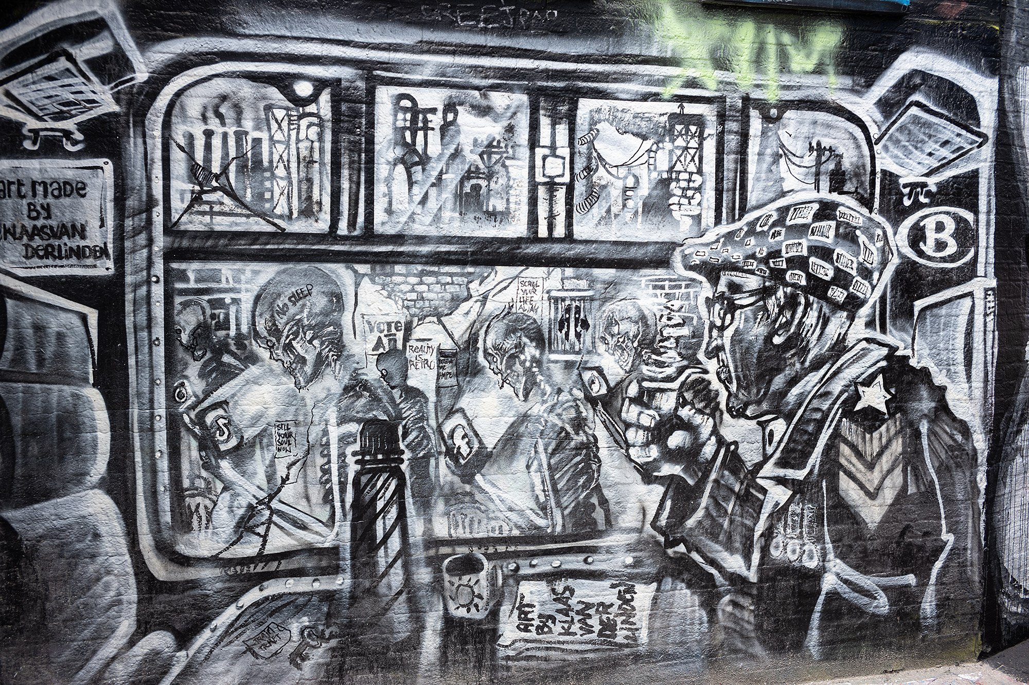 Graffiti street. Ghent, Belgium.
