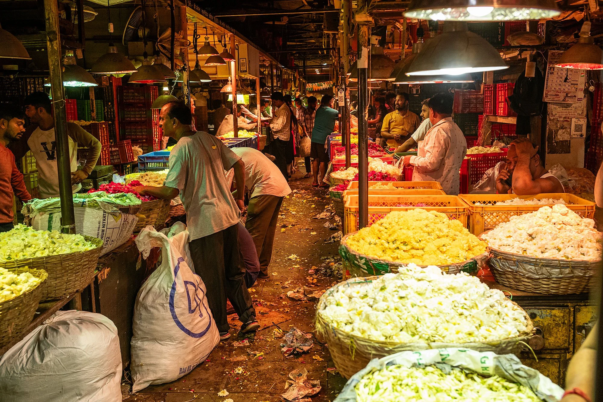 Maa Saaheb Sau Minatai Thakre Flower Market. Mumbai, India.