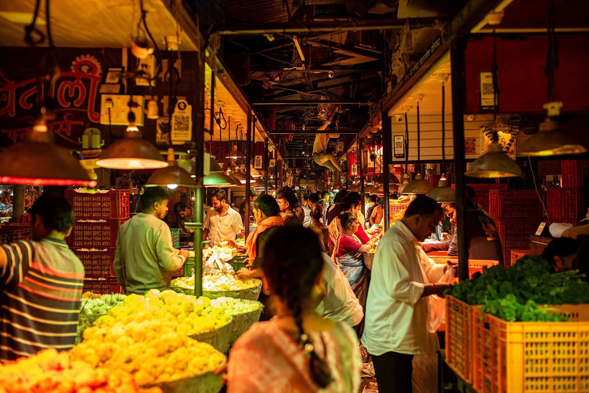 Maa Saaheb Sau Minatai Thakre Flower Market. Mumbai, India.